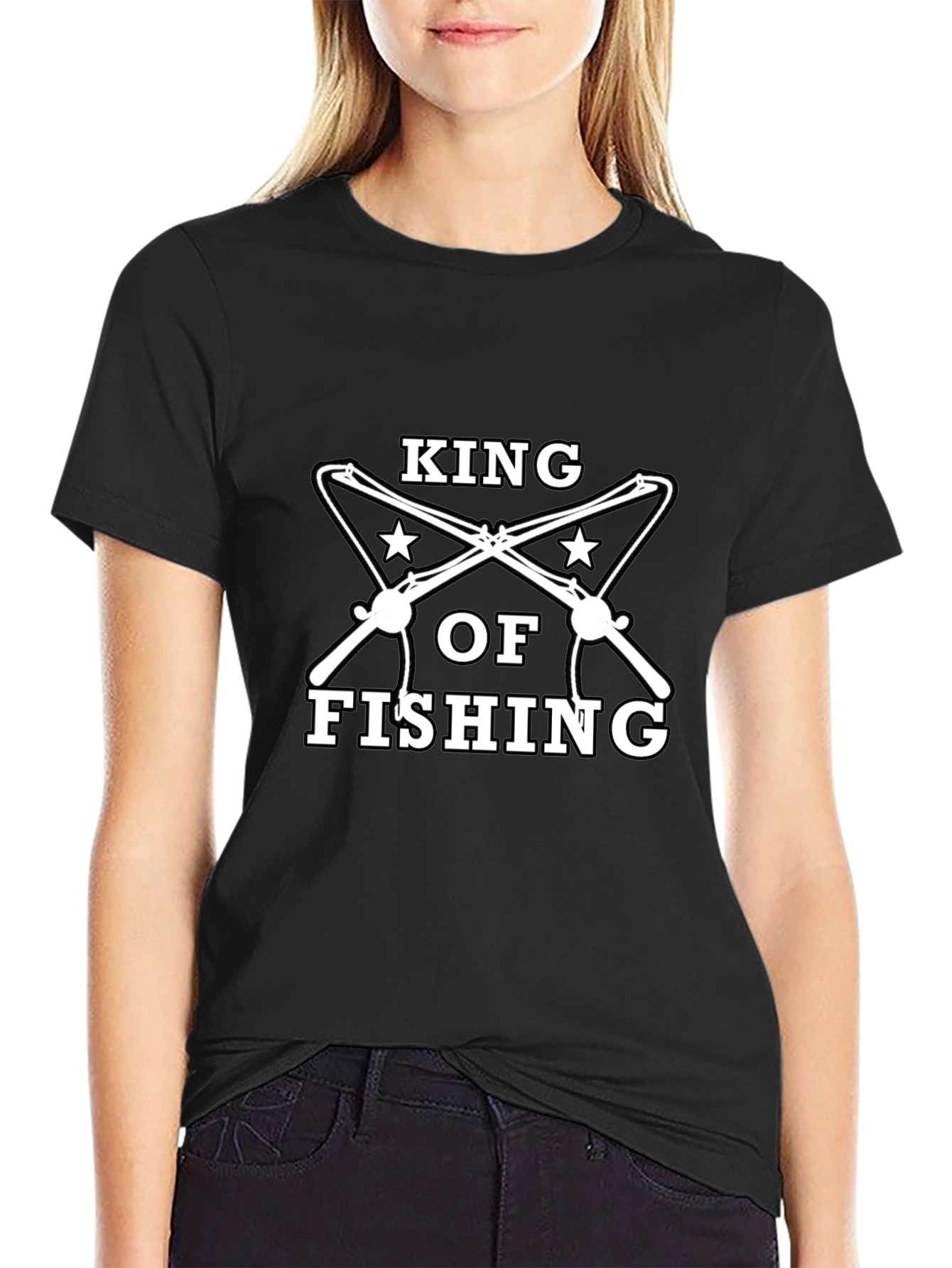 King of Fishing Black Graphic Tee