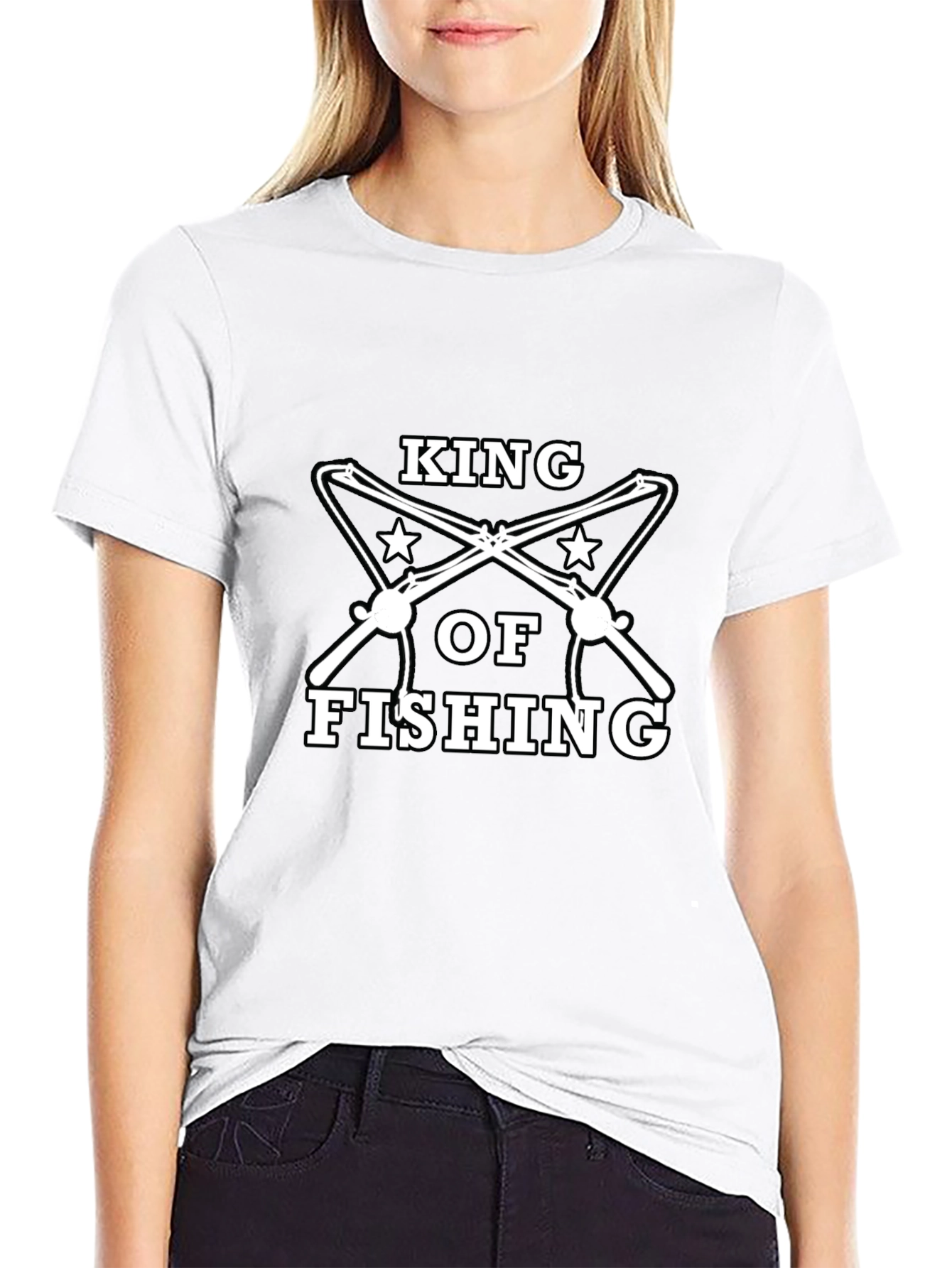 King of Fishing Black Graphic Tee