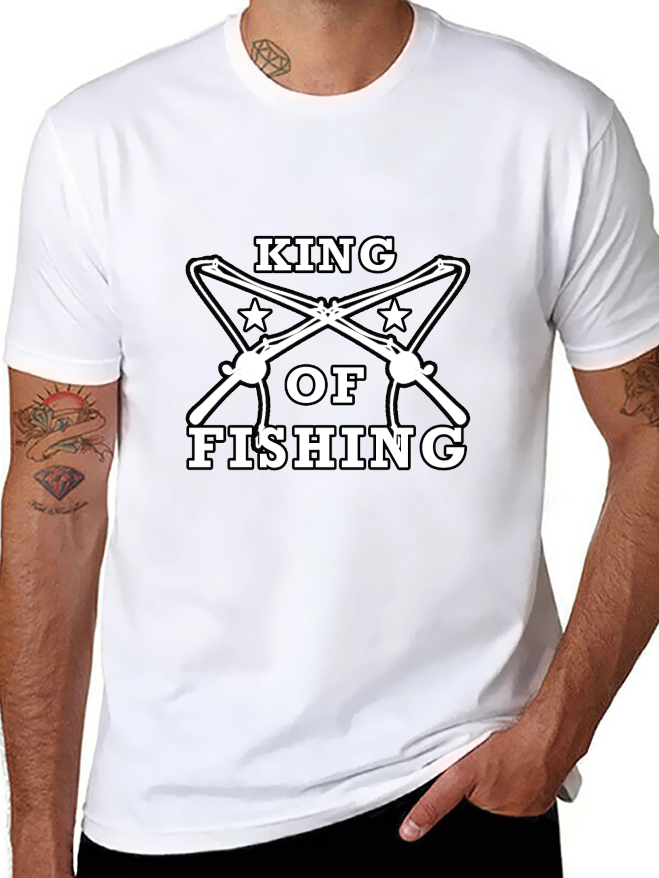 King of Fishing Black Graphic Tee