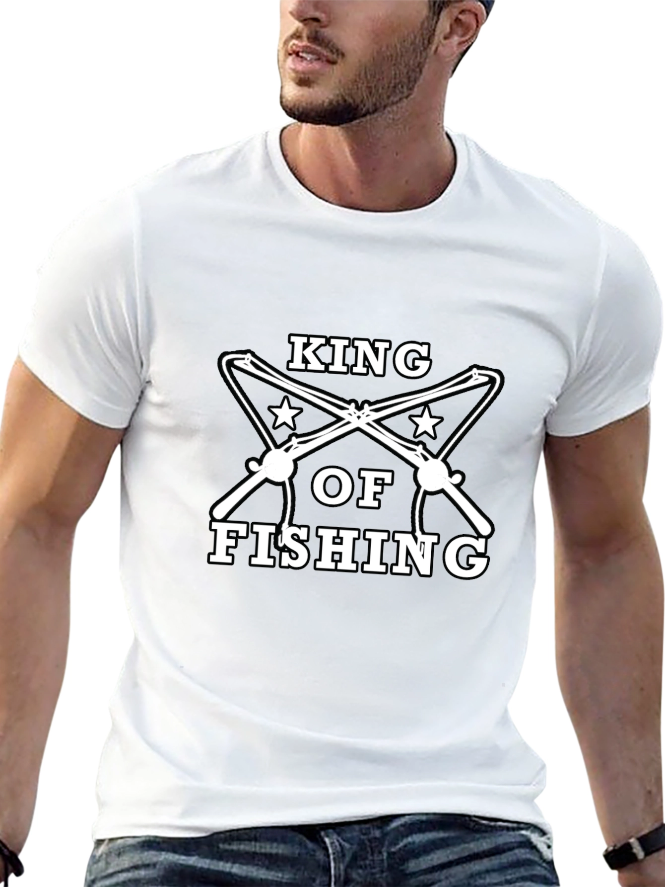 King of Fishing Black Graphic Tee