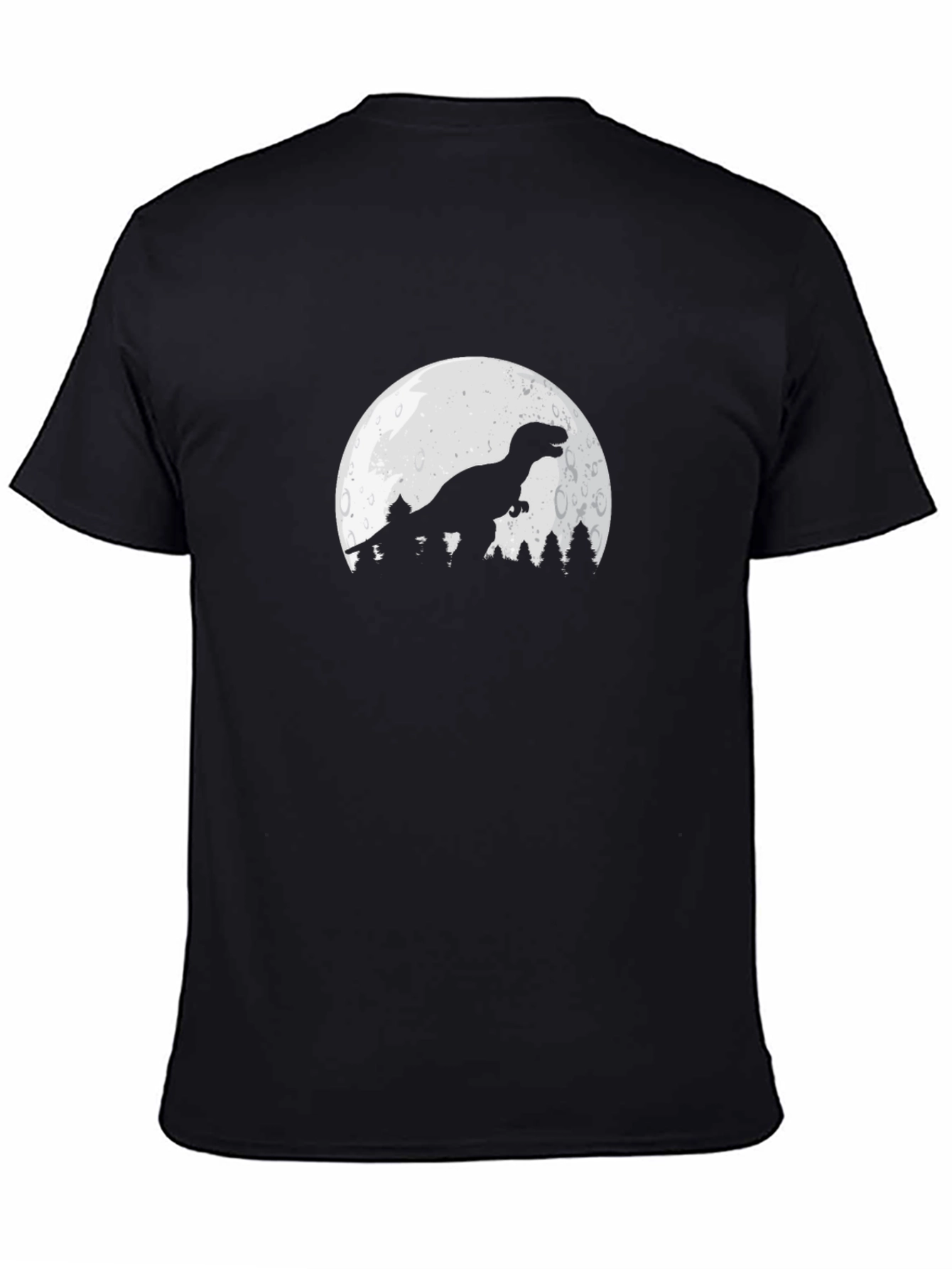 Dino Moon Graphic Tee - Stylish Black T-Shirt