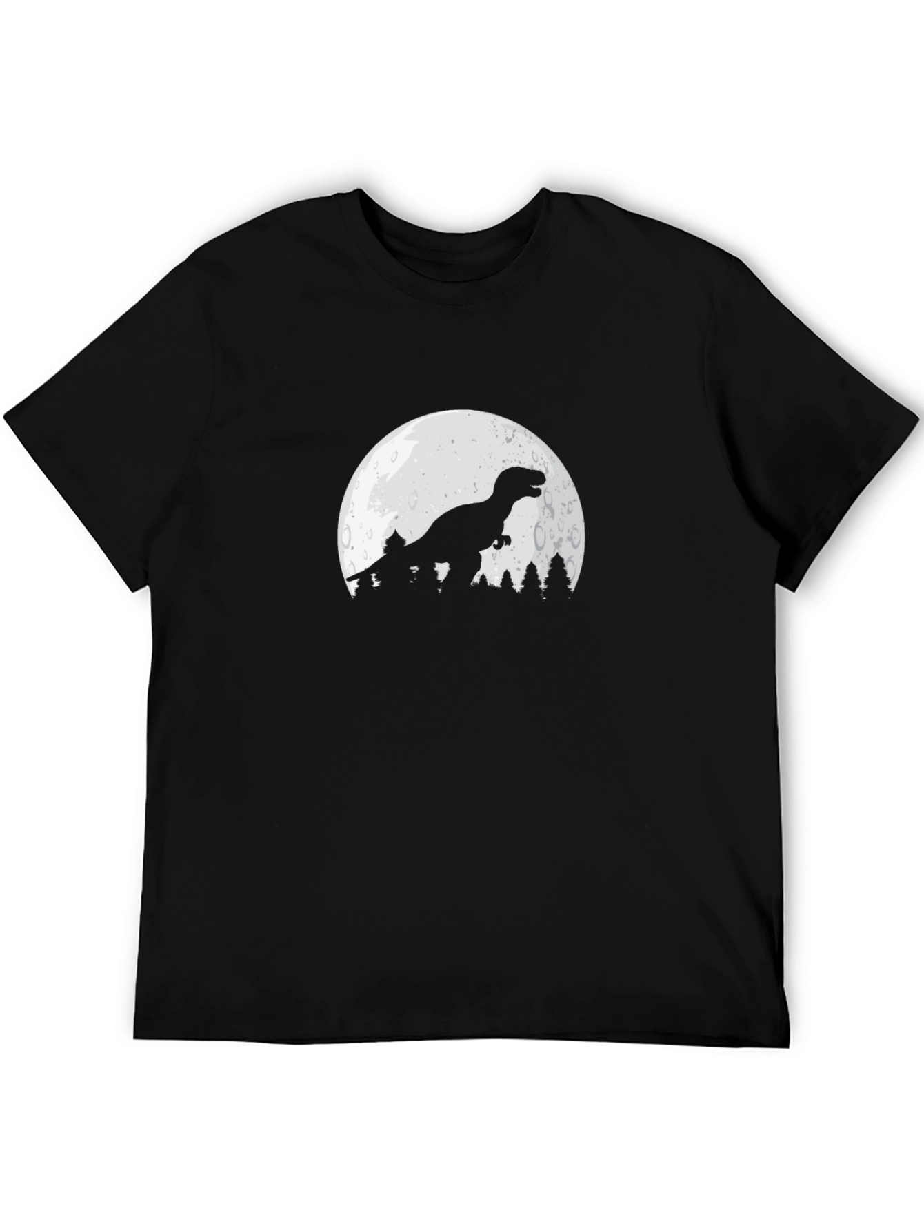 Dino Moon Graphic Tee - Stylish Black T-Shirt
