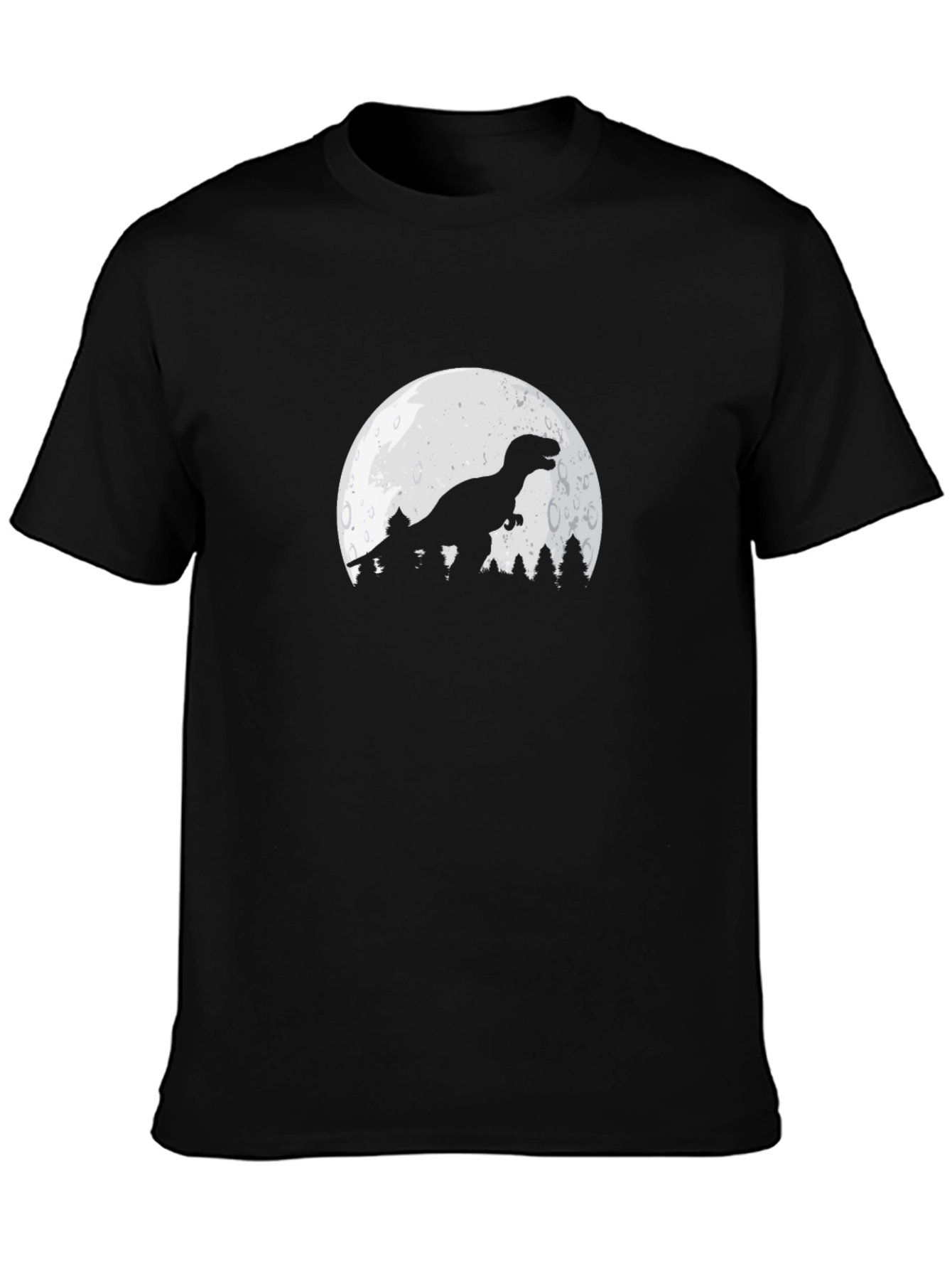 Dino Moon Graphic Tee - Stylish Black T-Shirt