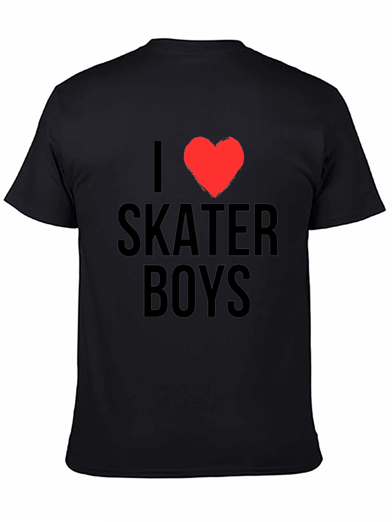 I Heart Skater Boys Black Graphic T-Shirt