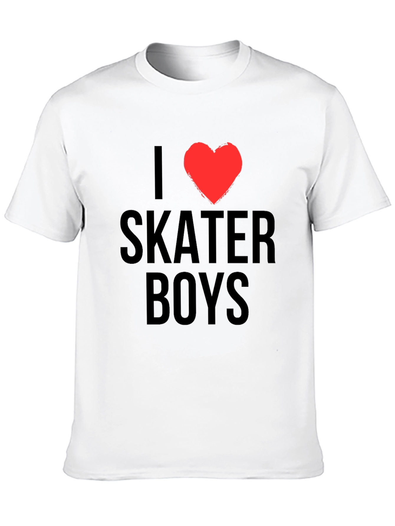 I Heart Skater Boys Black Graphic T-Shirt