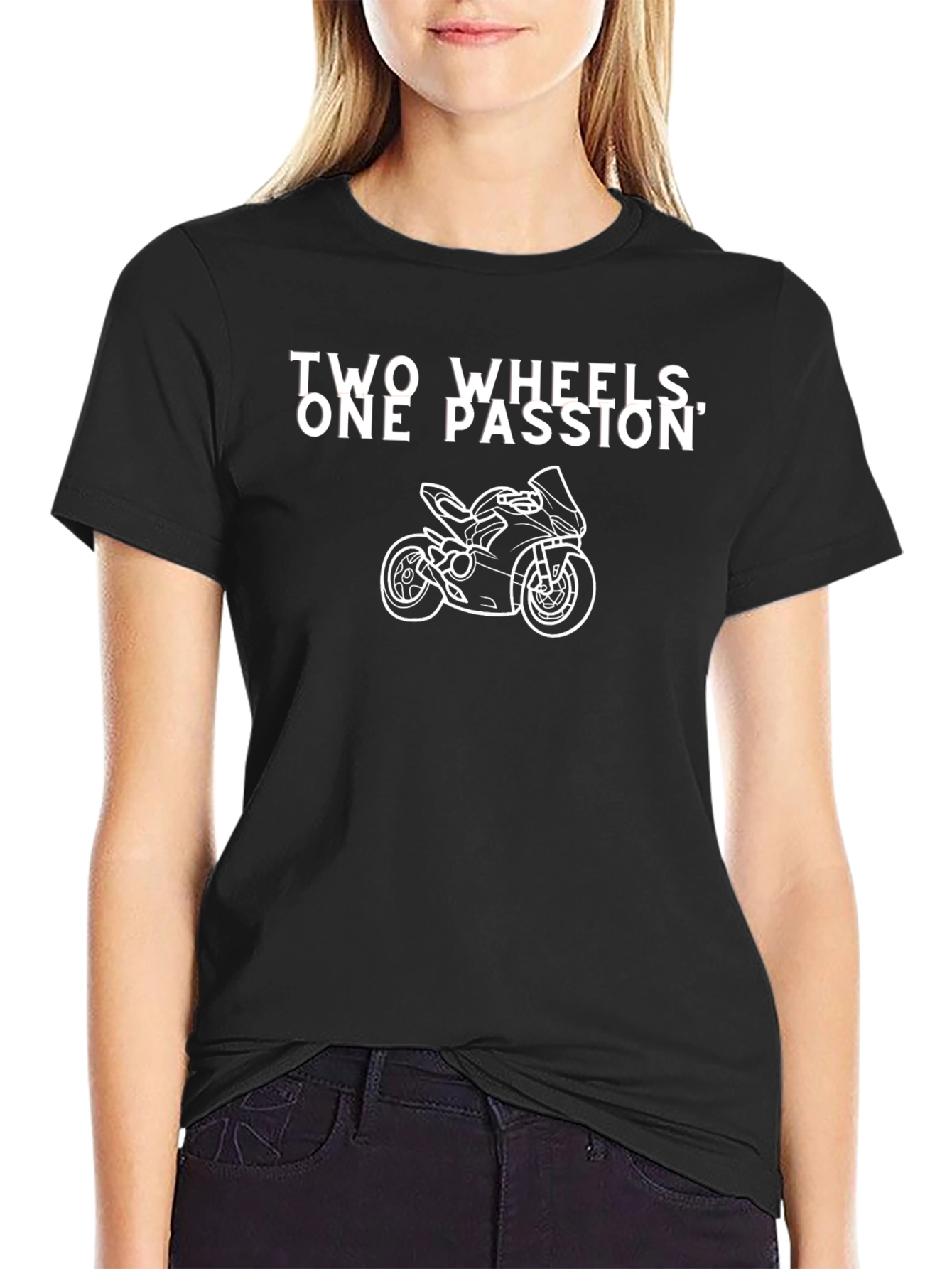 Two Wheels One Passion Motorcycle T-Shirt