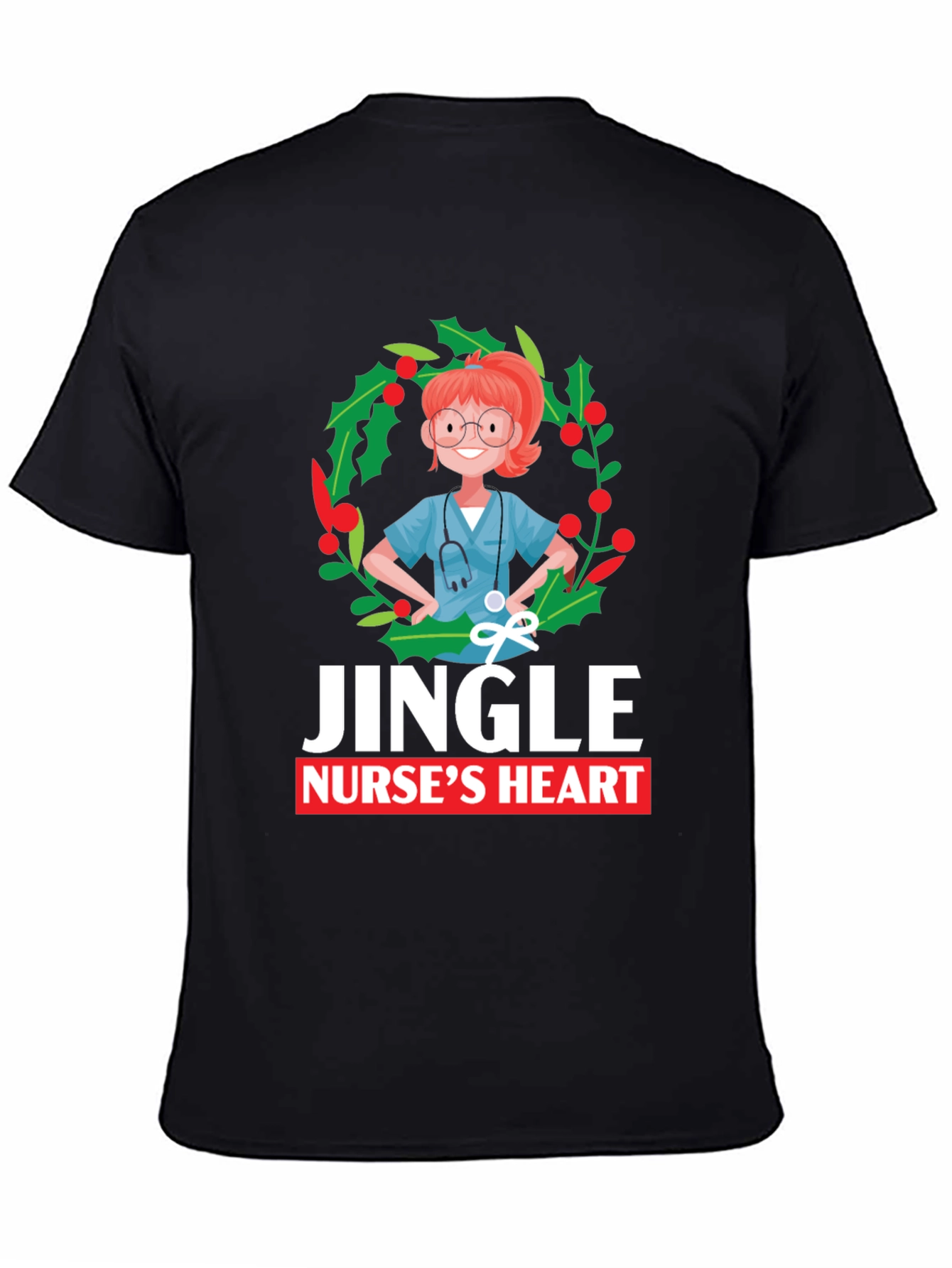 Jingle Nurses Heart Christmas T-Shirt