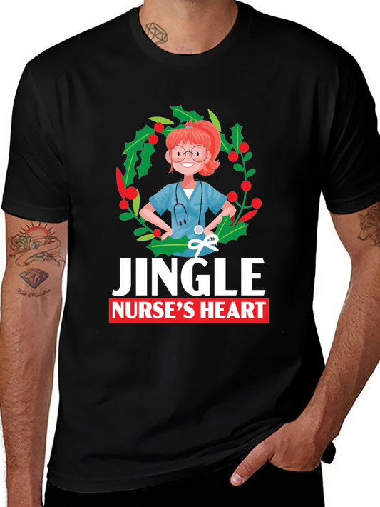 Jingle Nurses Heart Christmas T-Shirt