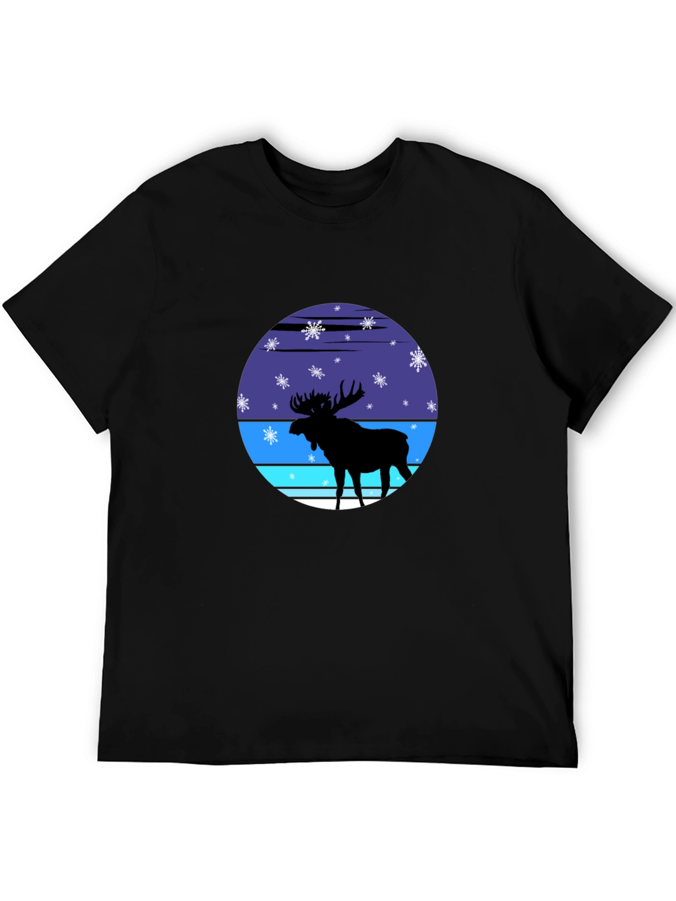 Moose Silhouette Winter Graphic Tee