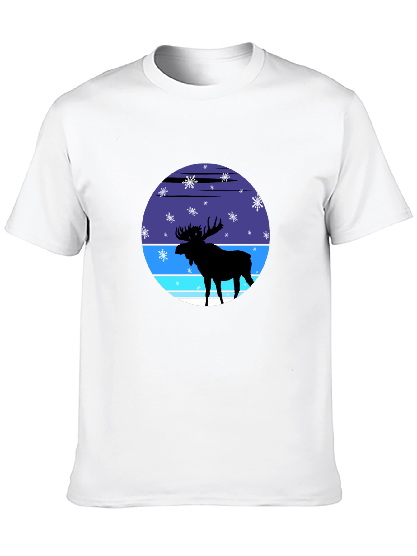 Moose Silhouette Winter Graphic Tee