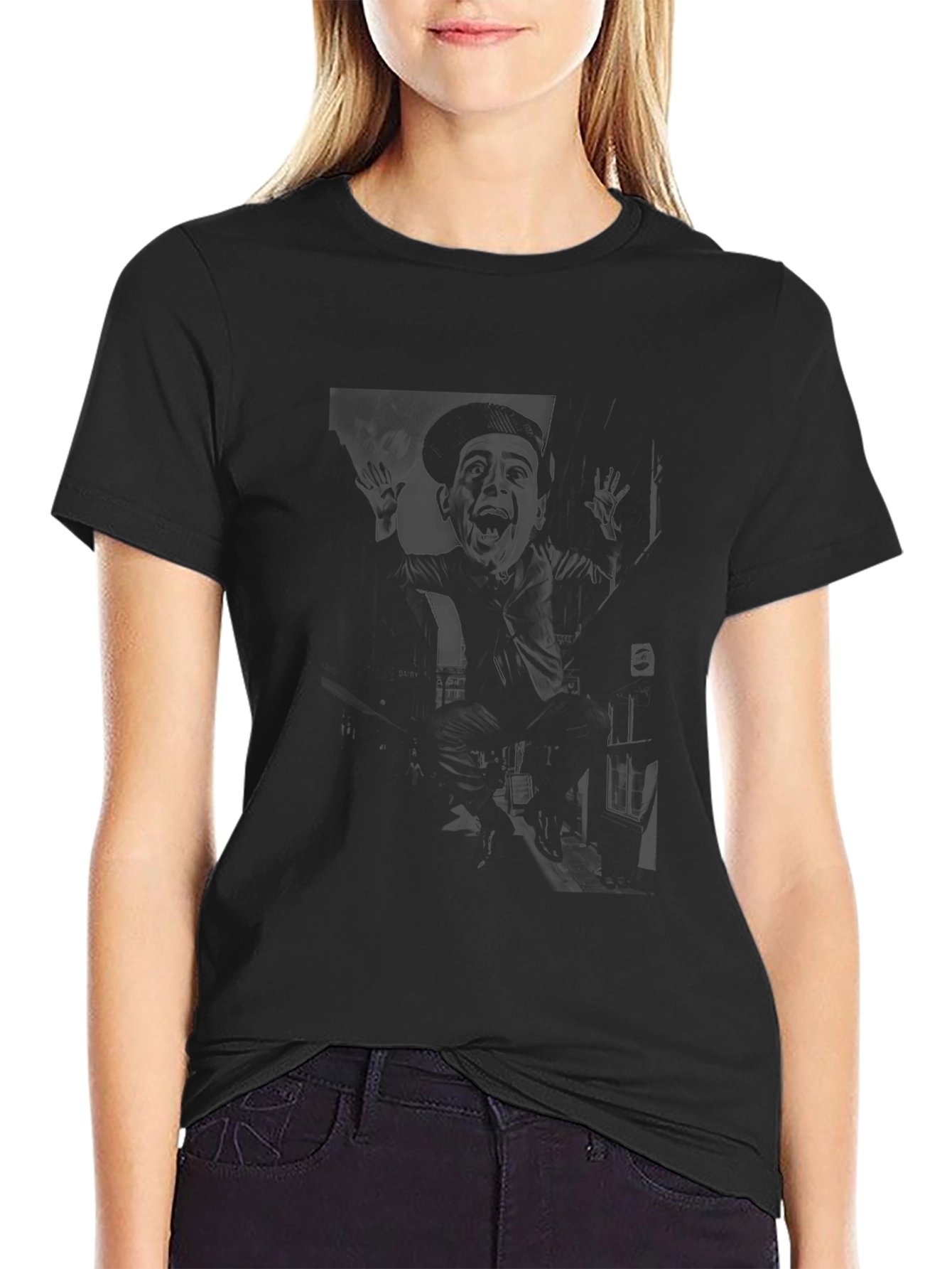 Dark Graphic Print Crew Neck T-Shirt