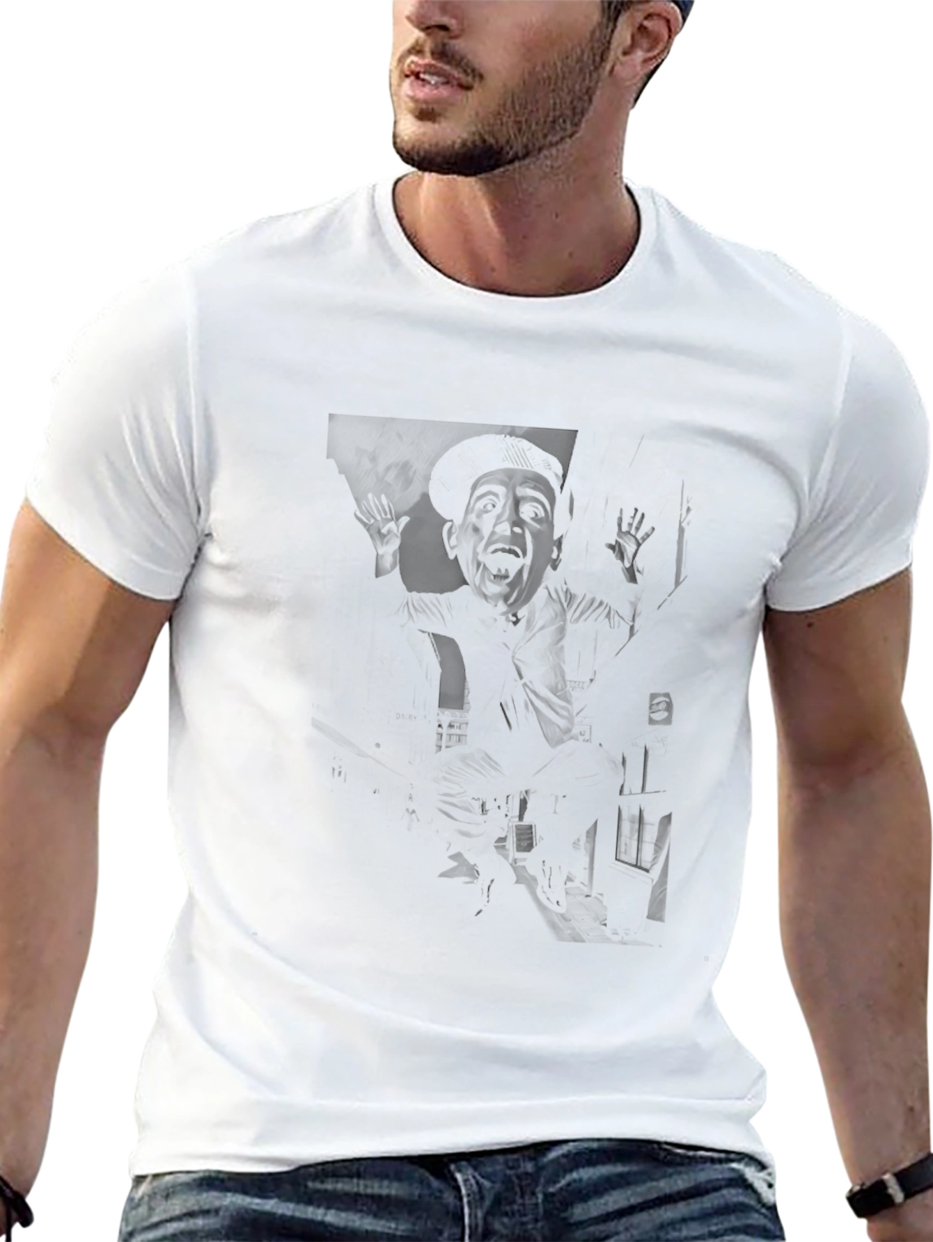 Dark Graphic Print Crew Neck T-Shirt