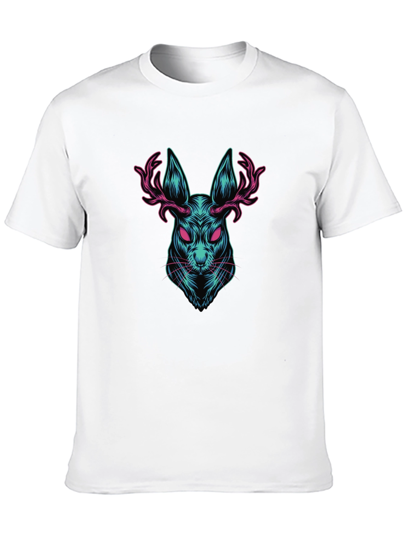 Rabbit with Antlers Graphic T-Shirt