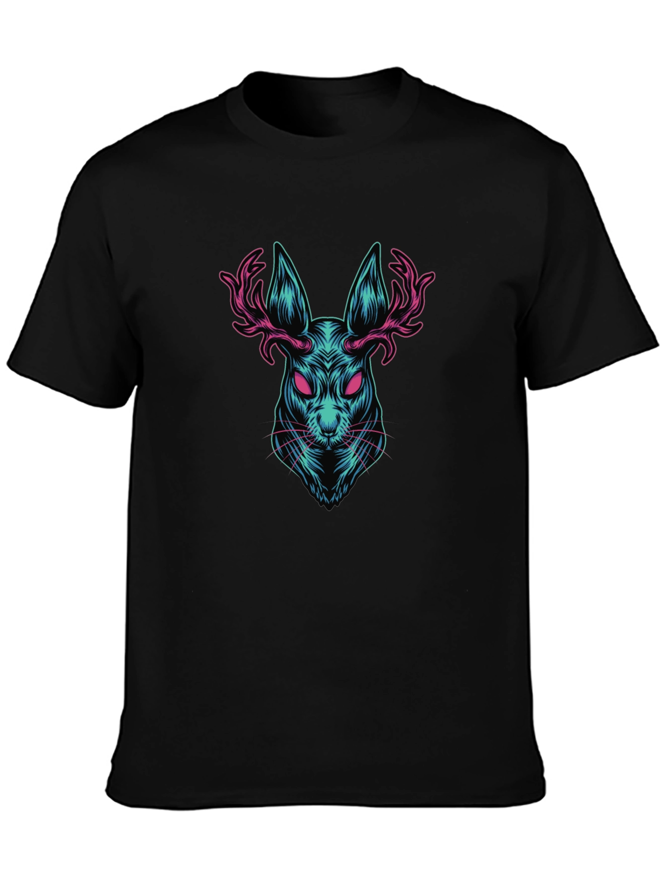 Rabbit with Antlers Graphic T-Shirt