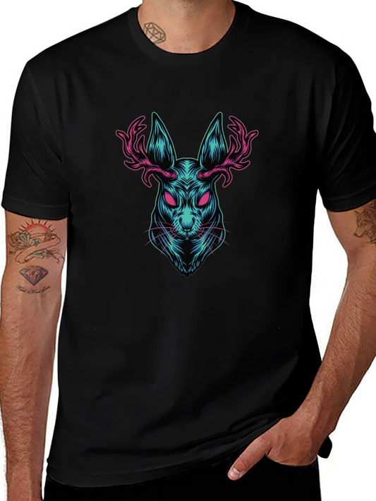 Rabbit with Antlers Graphic T-Shirt