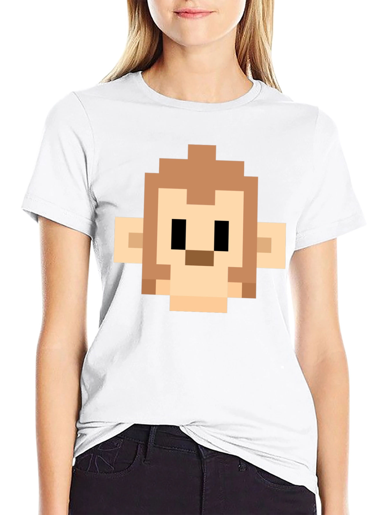 Pixel Monkey Head Graphic Tee