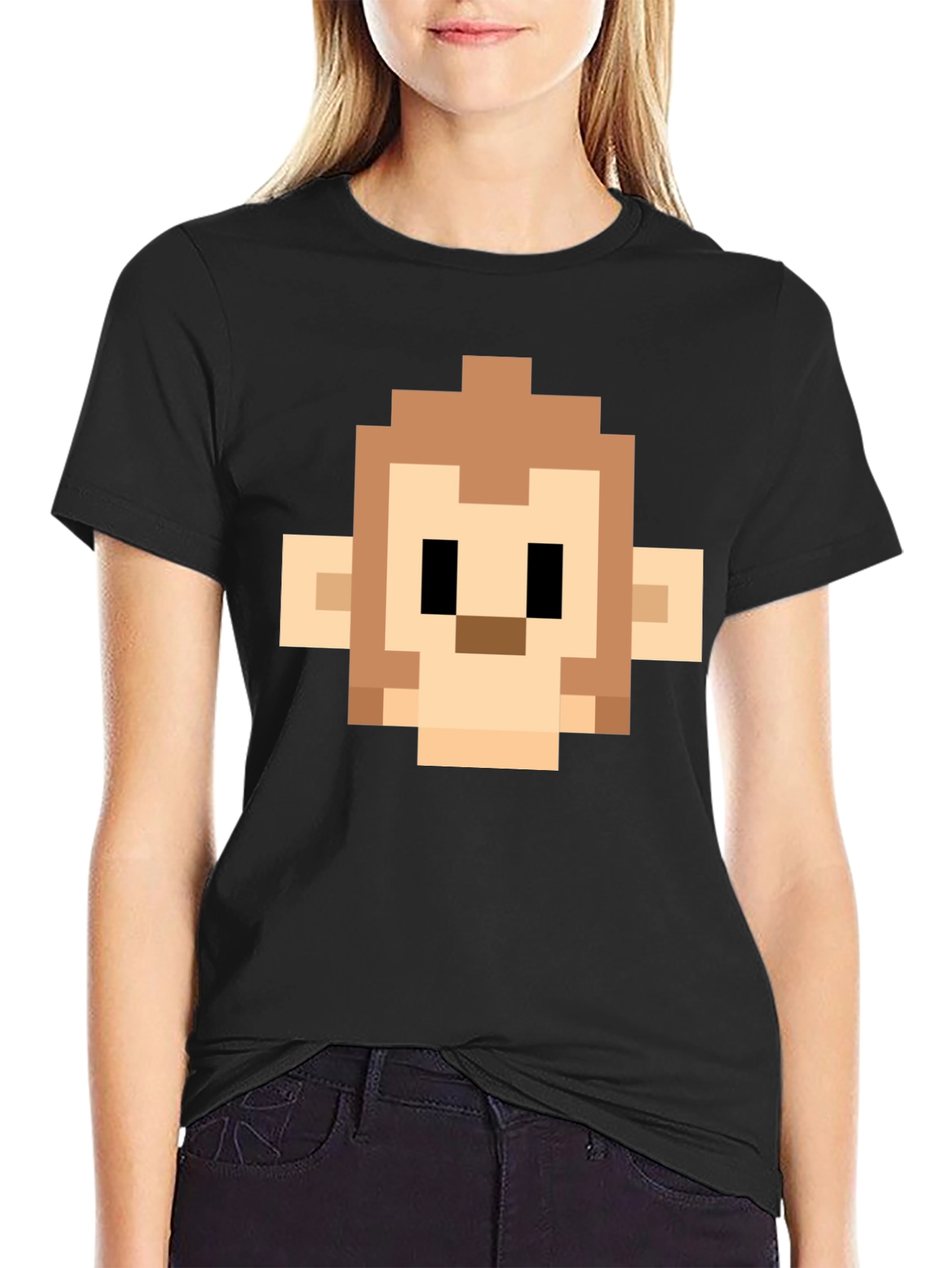 Pixel Monkey Head Graphic Tee
