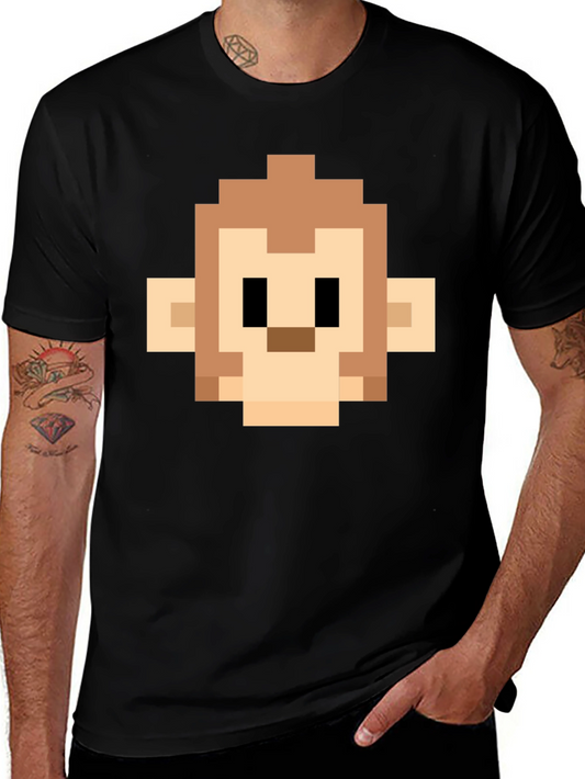 Pixel Monkey Head Graphic Tee