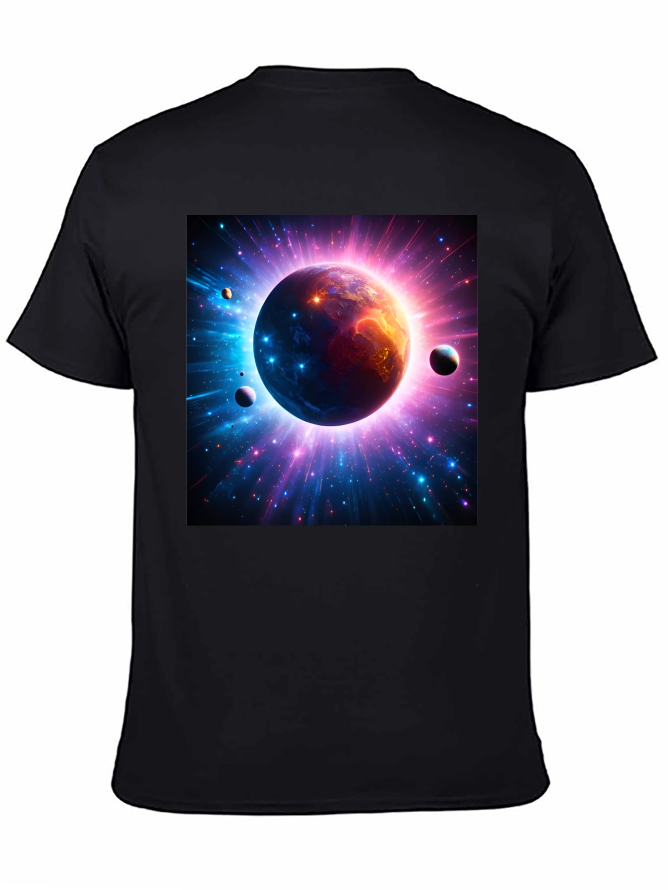 Cosmic Planet Graphic Tee - Black