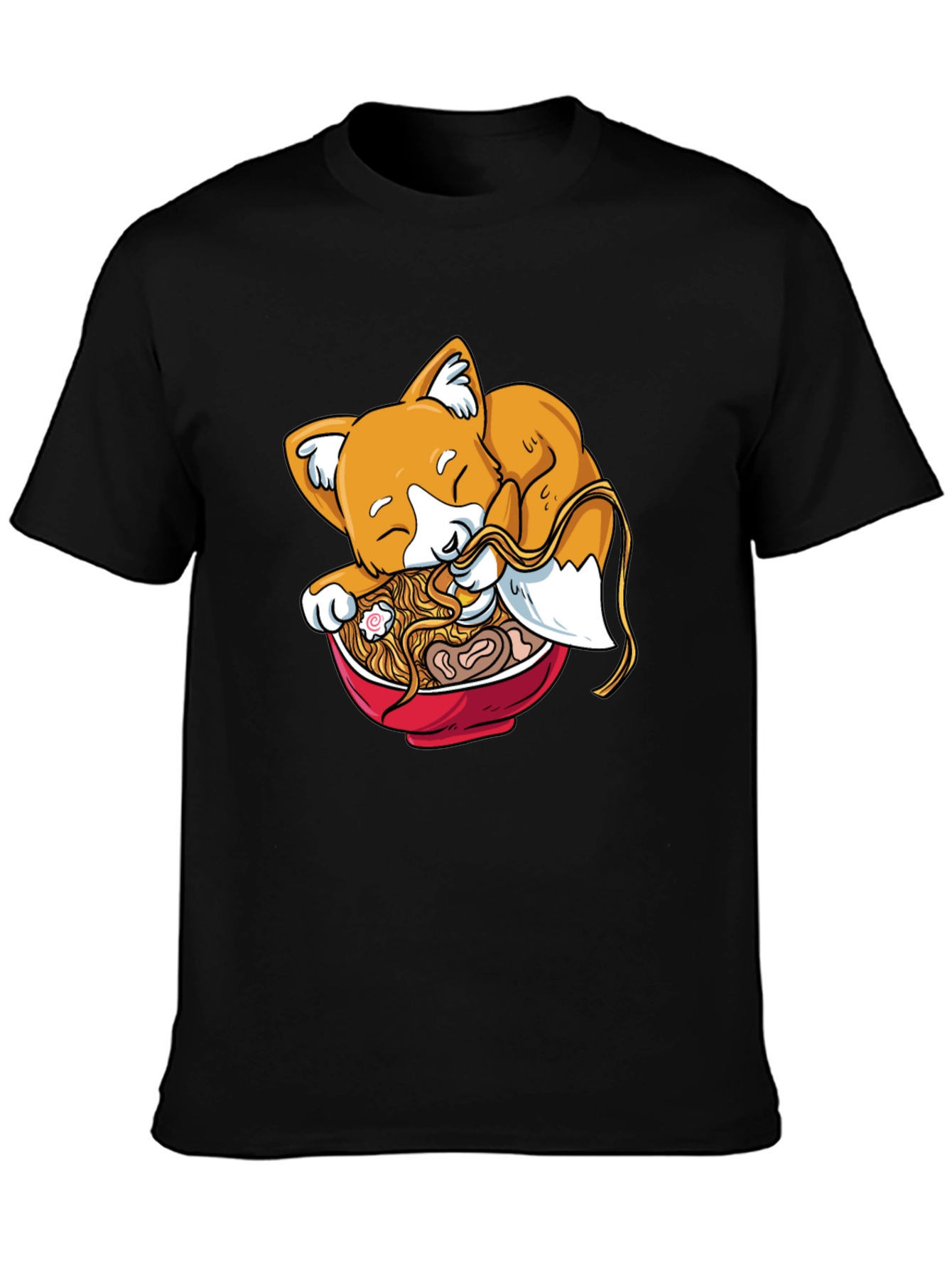 Ramen Fox Black Graphic Tee