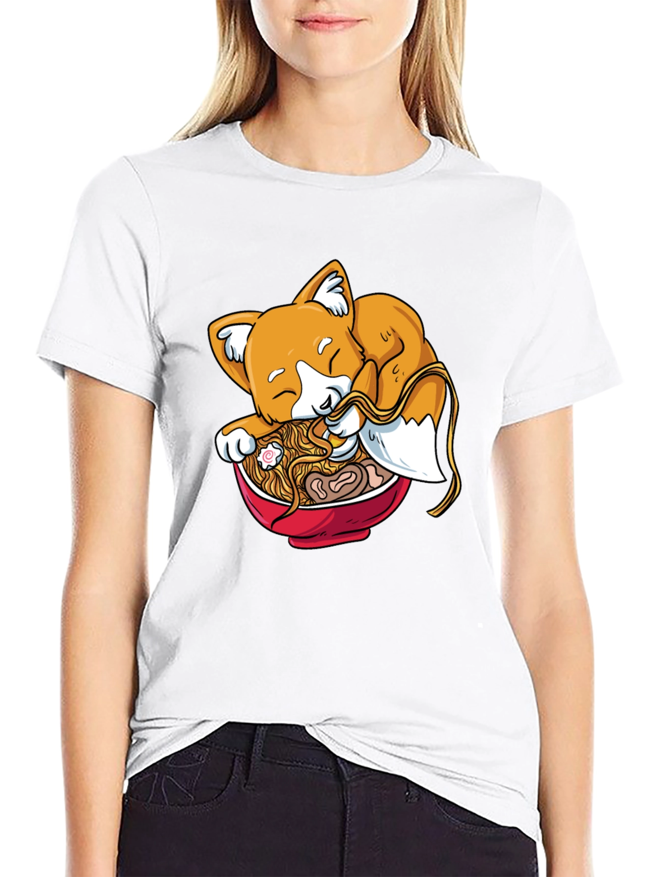 Ramen Fox Black Graphic Tee