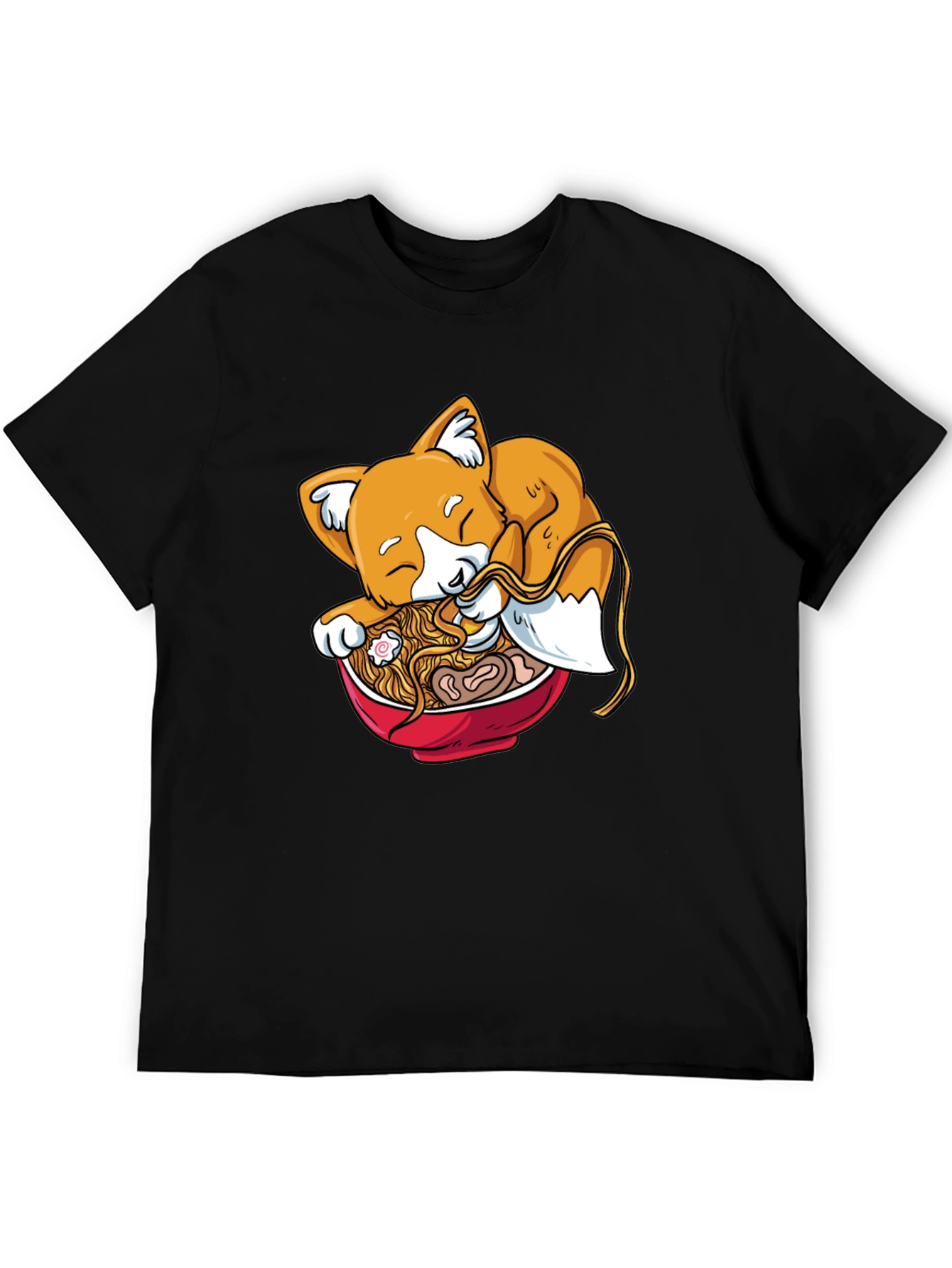 Ramen Fox Black Graphic Tee