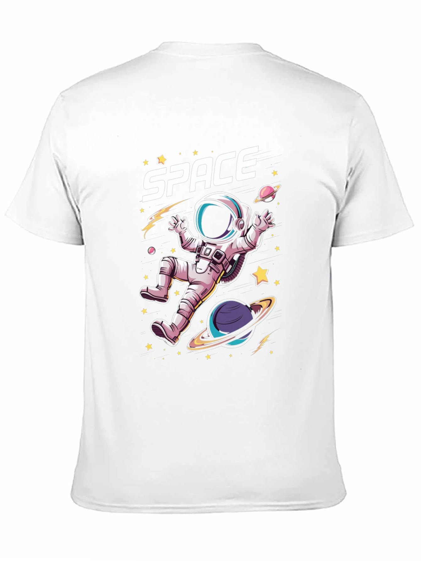 Space Astronaut Graphic T-Shirt - Black Cotton Tee