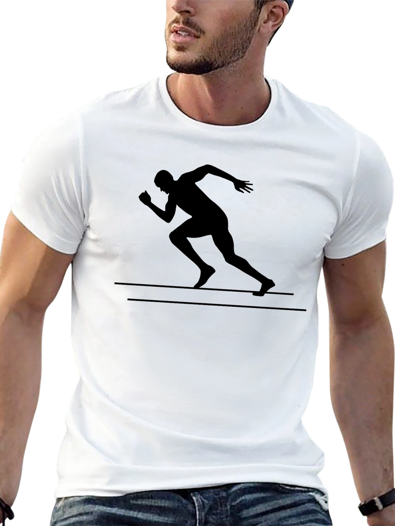 Runner Silhouette Black Graphic T-Shirt
