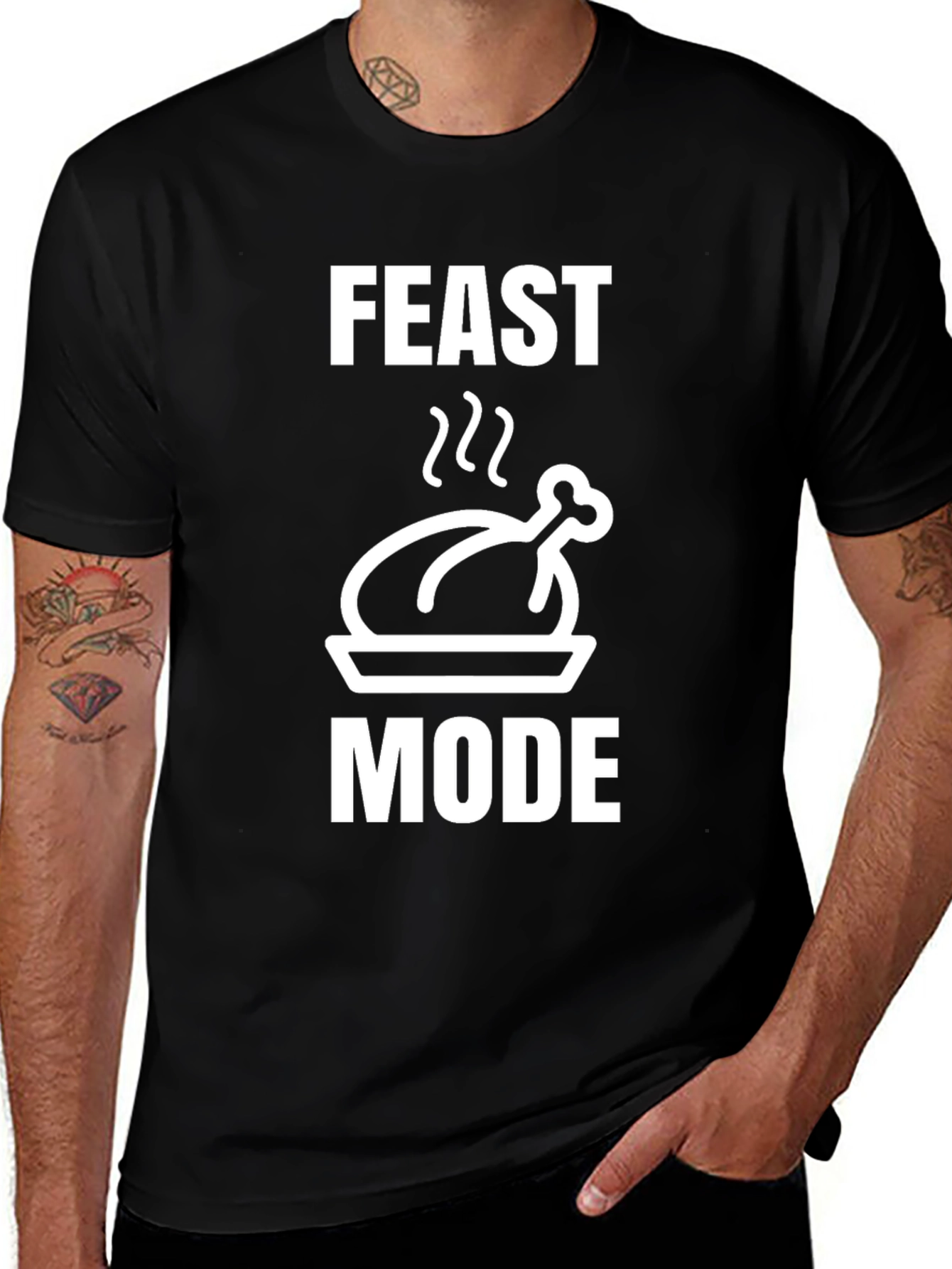 Feast Mode Black T-Shirt Turkey Graphic Holiday