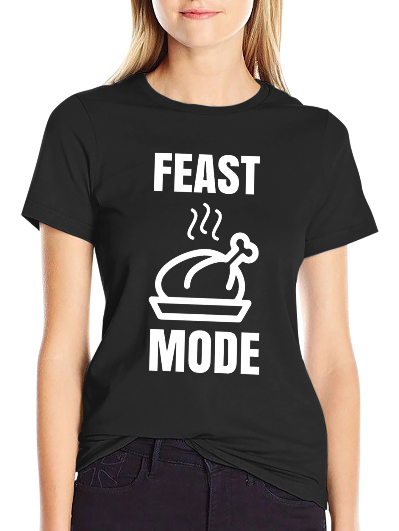 Feast Mode Black T-Shirt Turkey Graphic Holiday