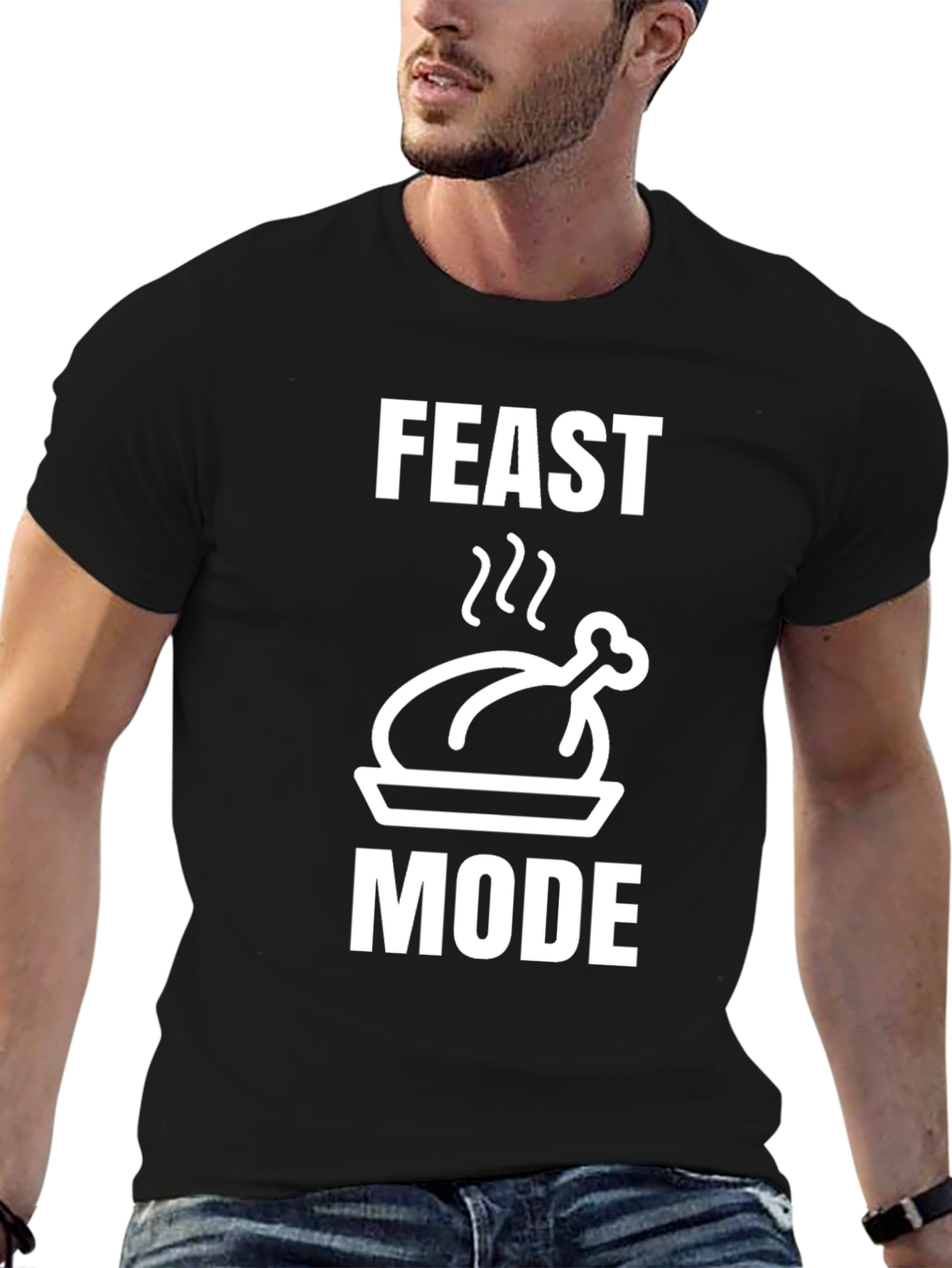 Feast Mode Black T-Shirt Turkey Graphic Holiday