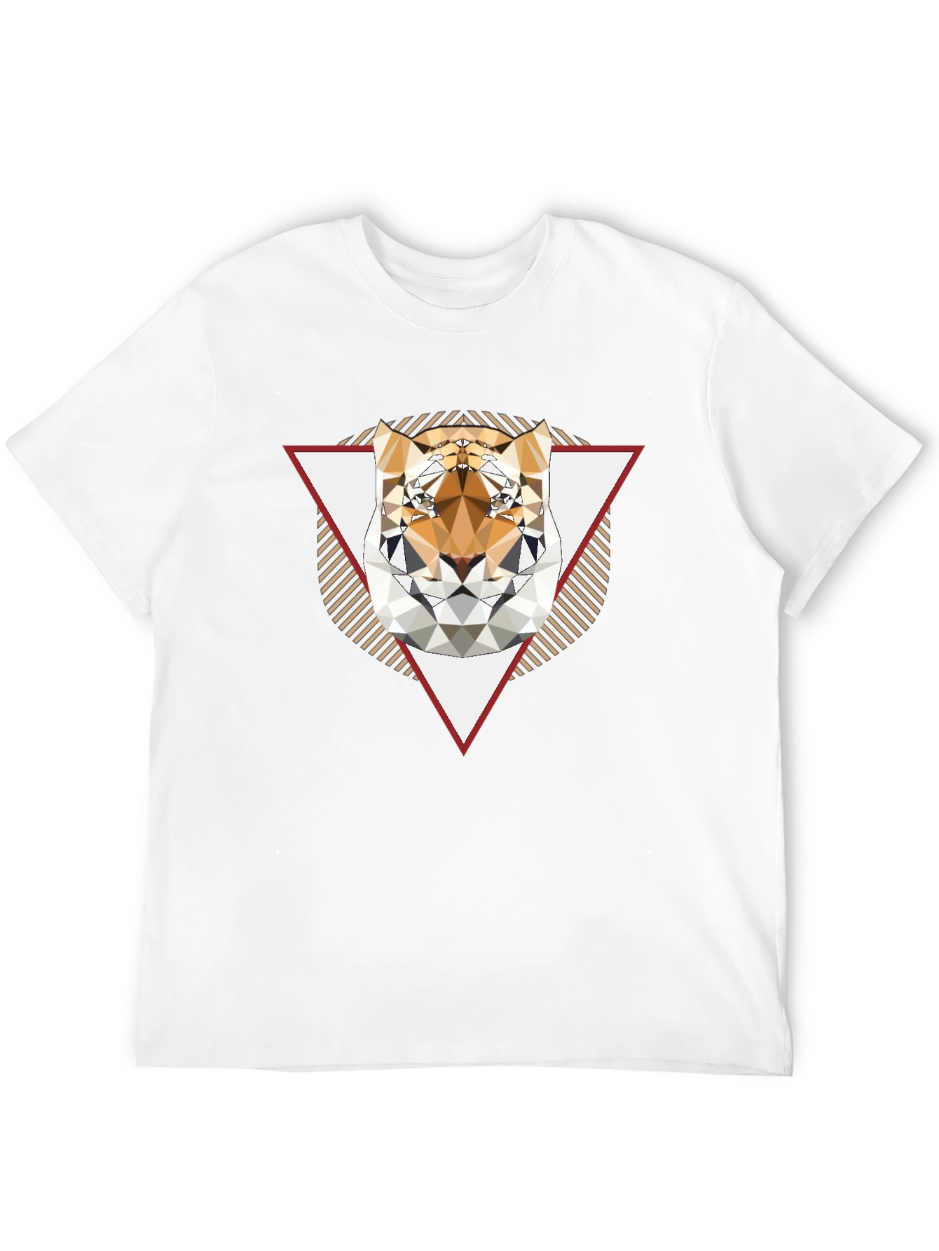 Geometric Tiger Graphic Black T-Shirt