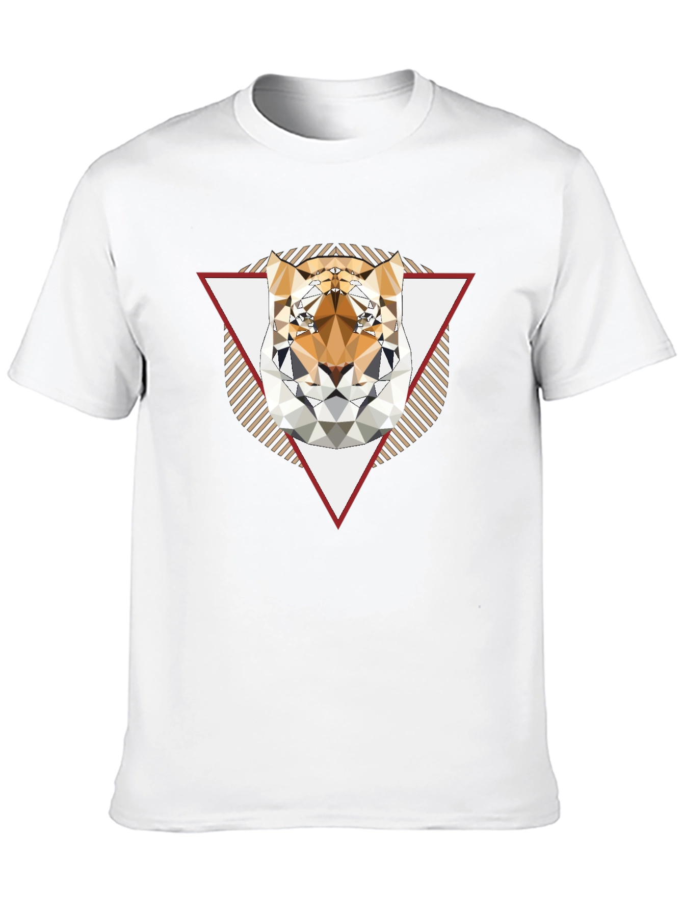 Geometric Tiger Graphic Black T-Shirt