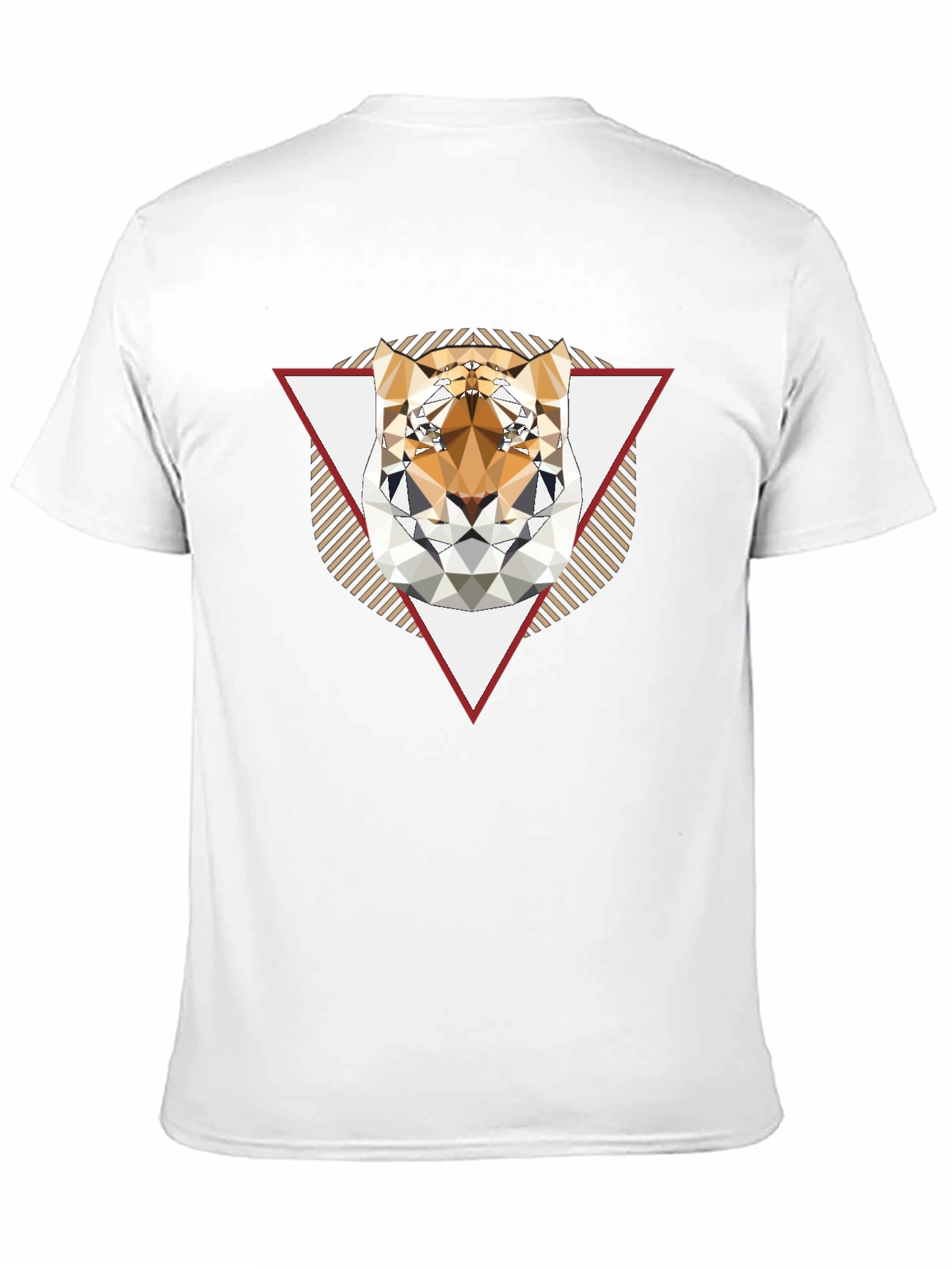 Geometric Tiger Graphic Black T-Shirt