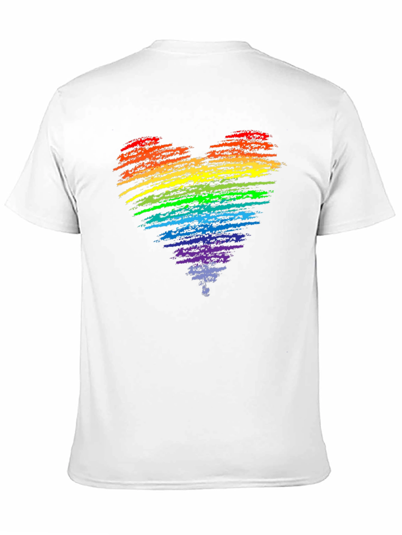 Rainbow Heart Pride T-Shirt - Black Cotton Blend