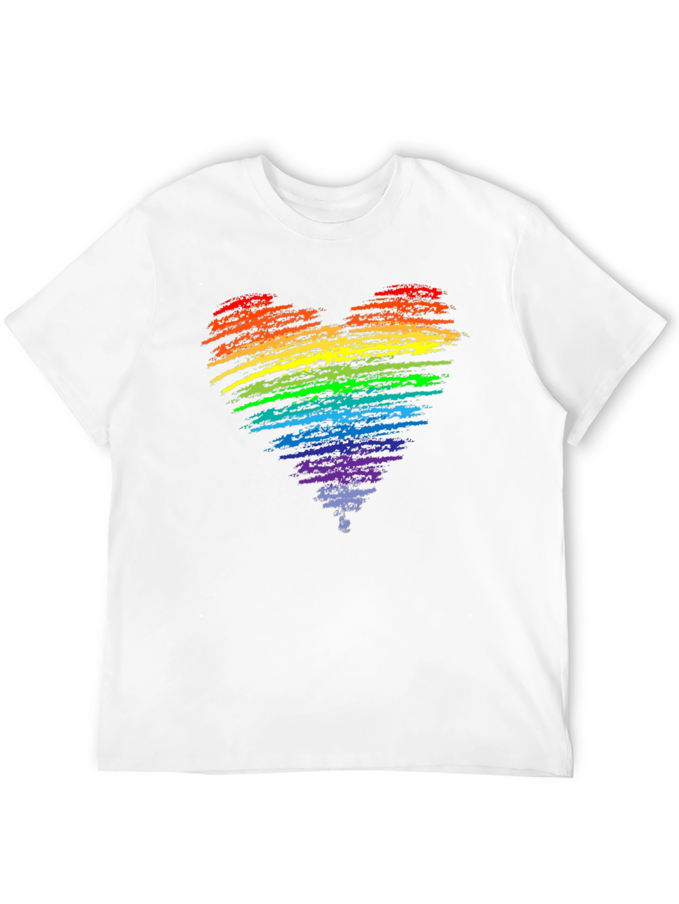 Rainbow Heart Pride T-Shirt - Black Cotton Blend