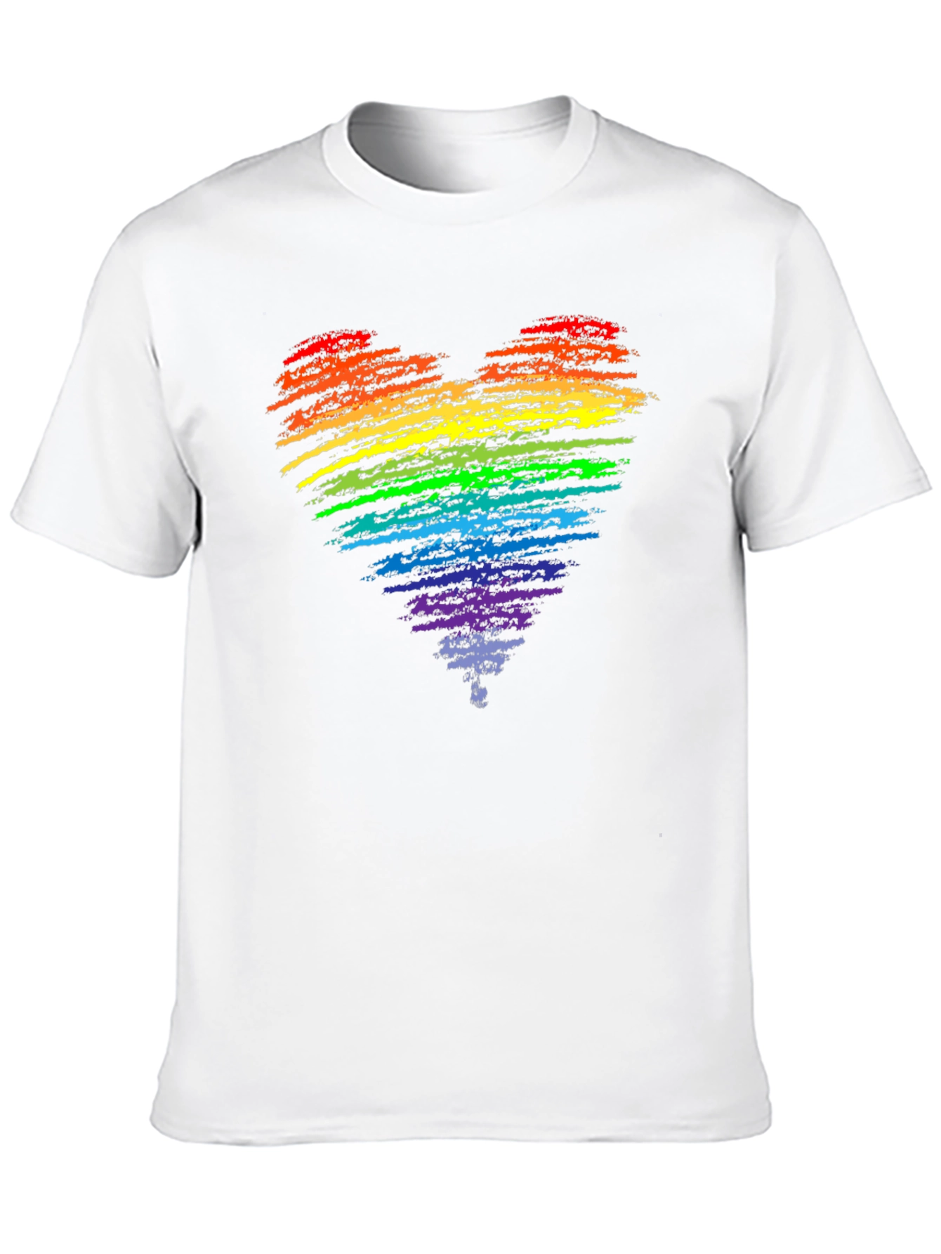 Rainbow Heart Pride T-Shirt - Black Cotton Blend