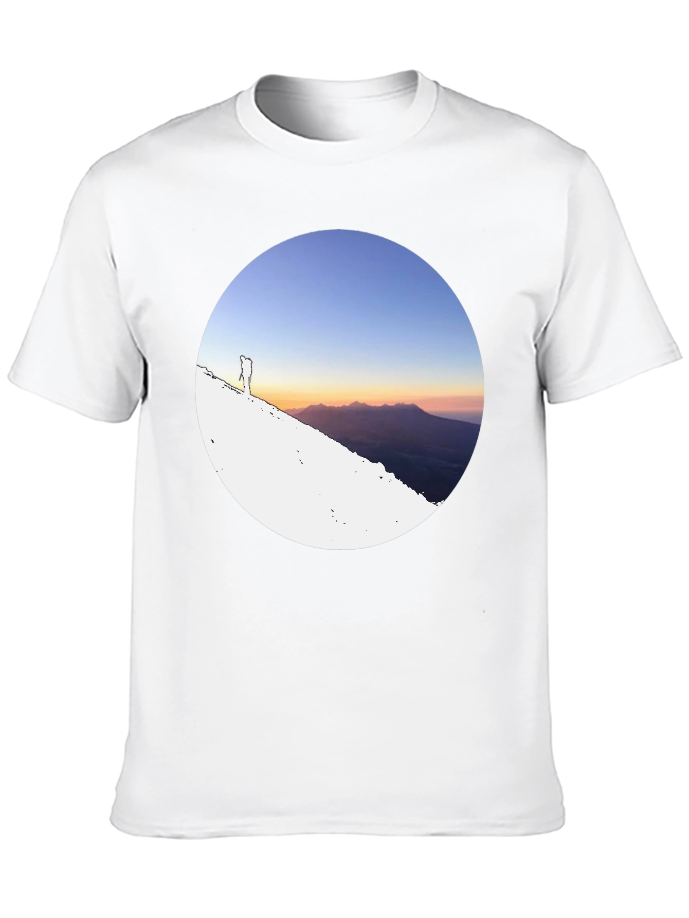 Mountain Sunset Graphic Tee - Black Crew Neck T-Shirt
