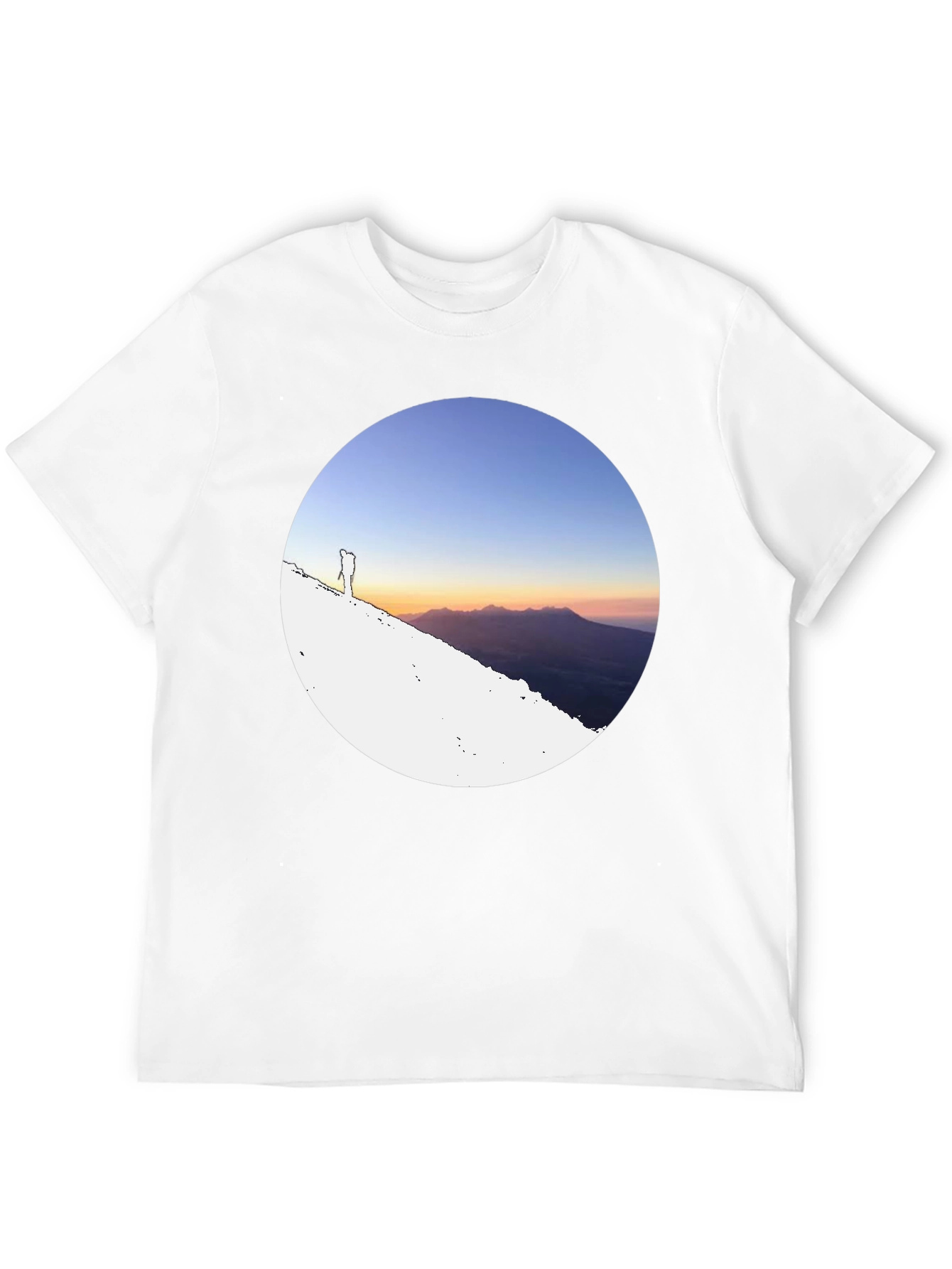 Mountain Sunset Graphic Tee - Black Crew Neck T-Shirt
