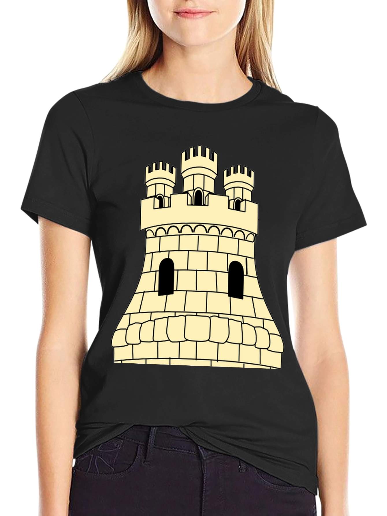 Castle Tower Graphic Tee - Classic Medieval Design