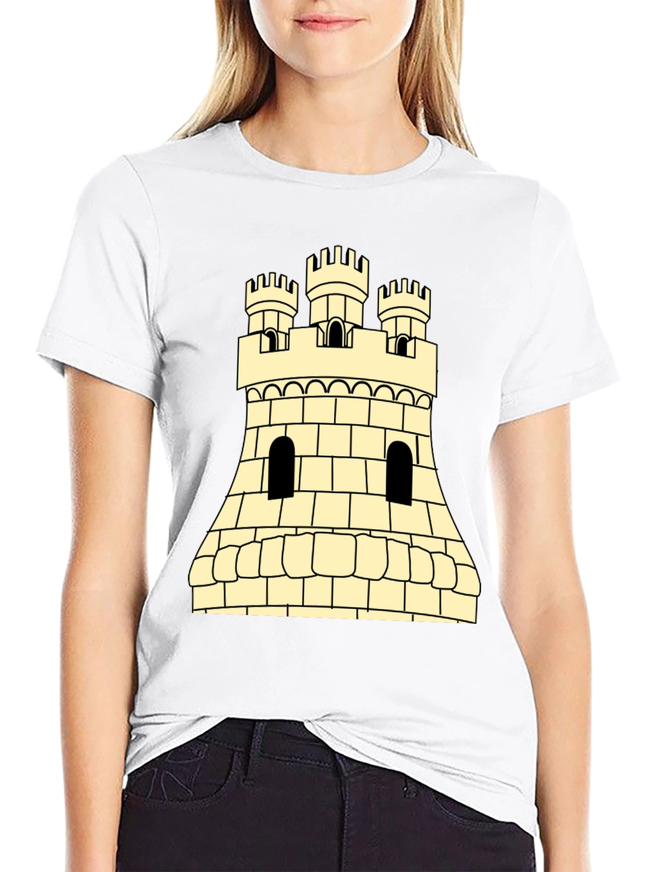 Castle Tower Graphic Tee - Classic Medieval Design