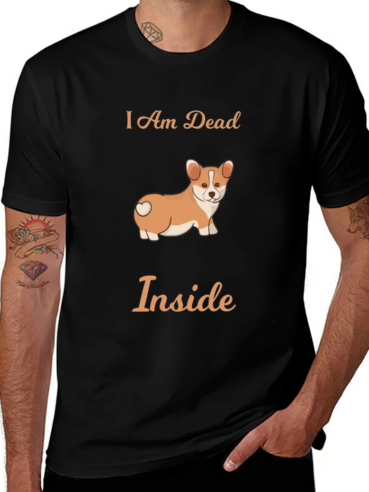 Dead Inside Corgi T-Shirt - Funny Dog Lover Tee