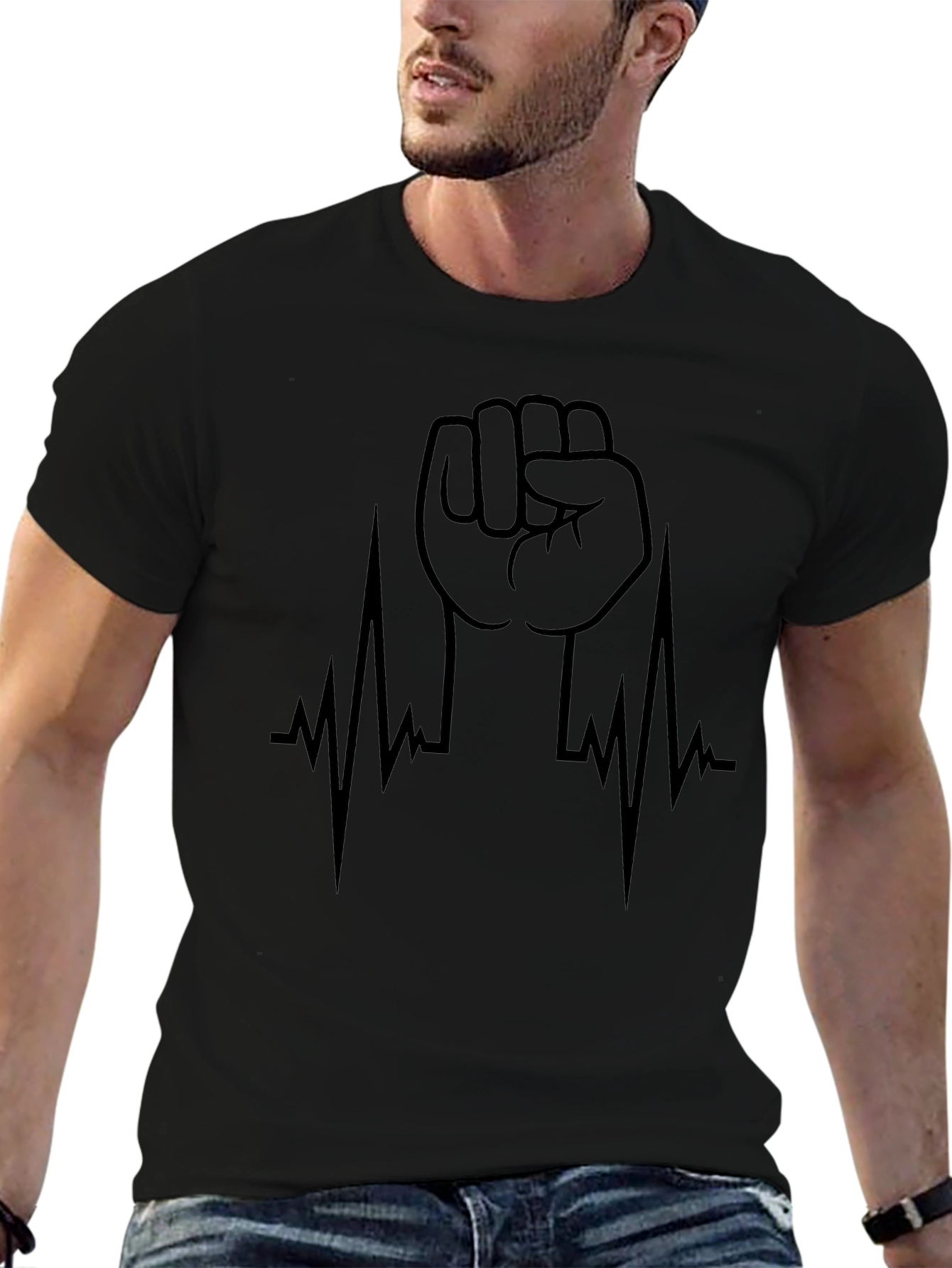 Raised Fist Heartbeat Graphic Tee
