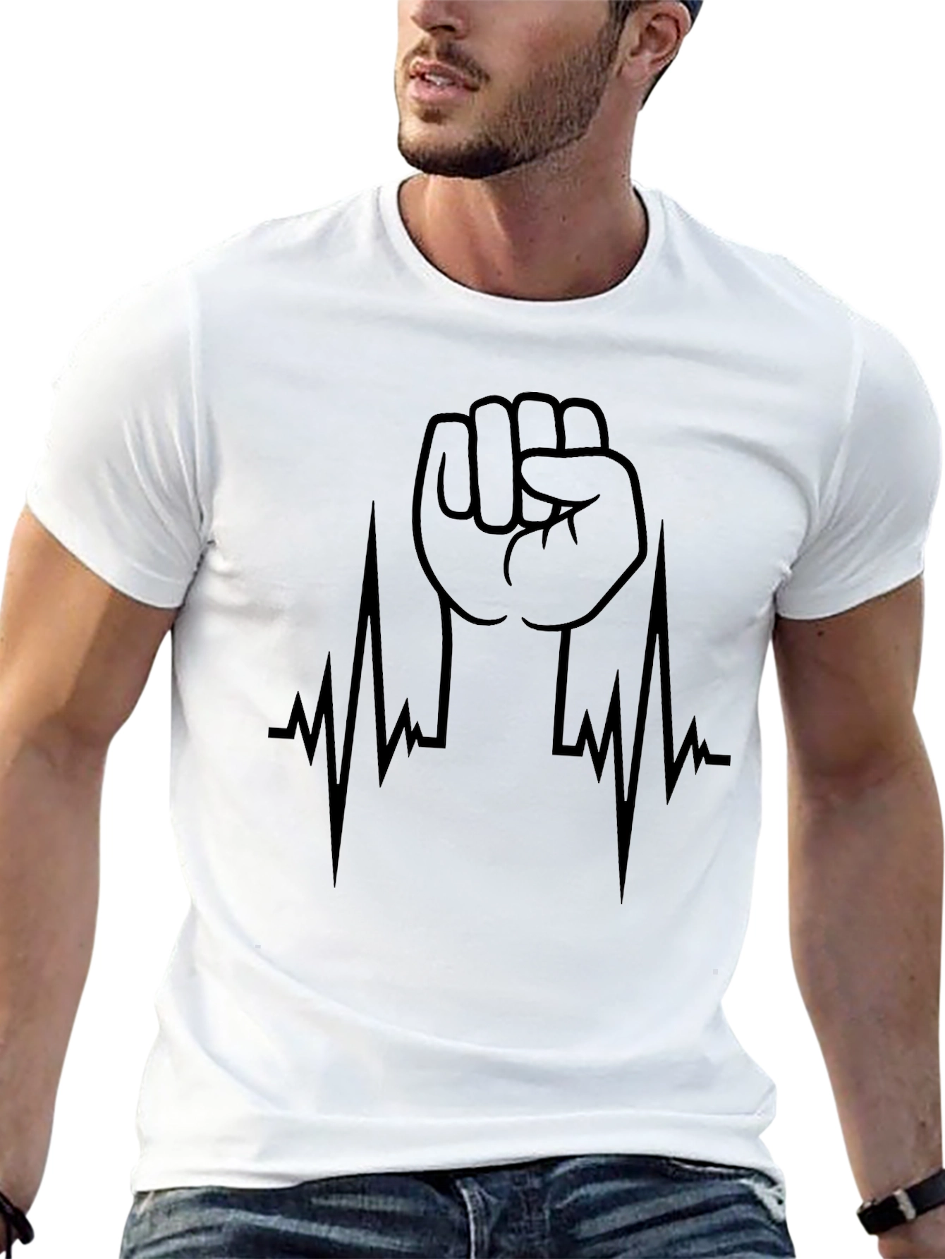 Raised Fist Heartbeat Graphic Tee