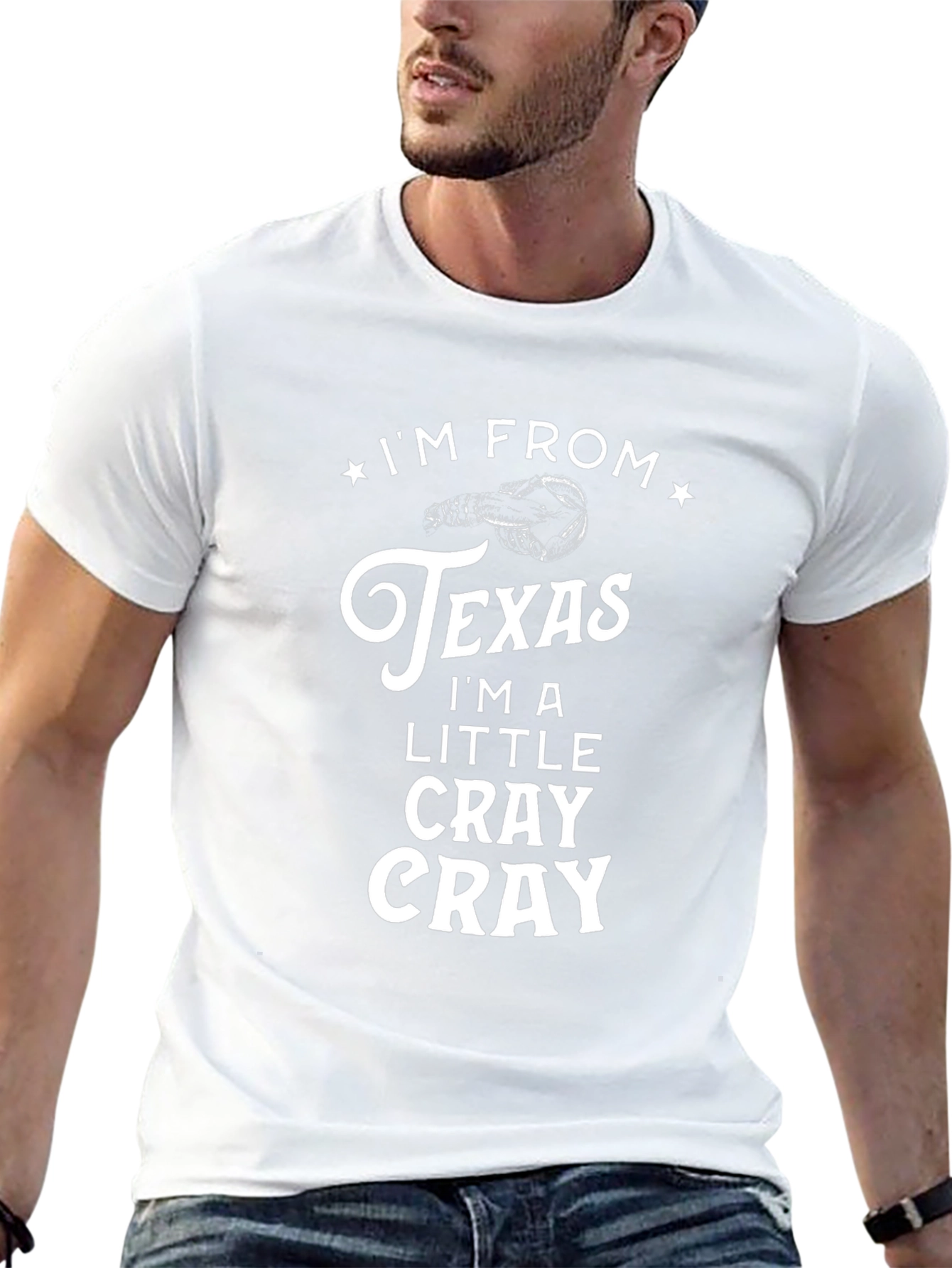 Im From Texas Cray Cray Black Graphic Tee
