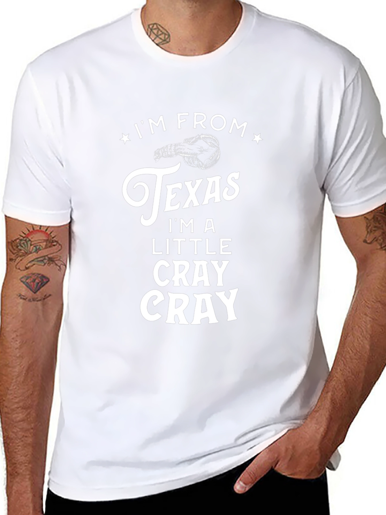 Im From Texas Cray Cray Black Graphic Tee