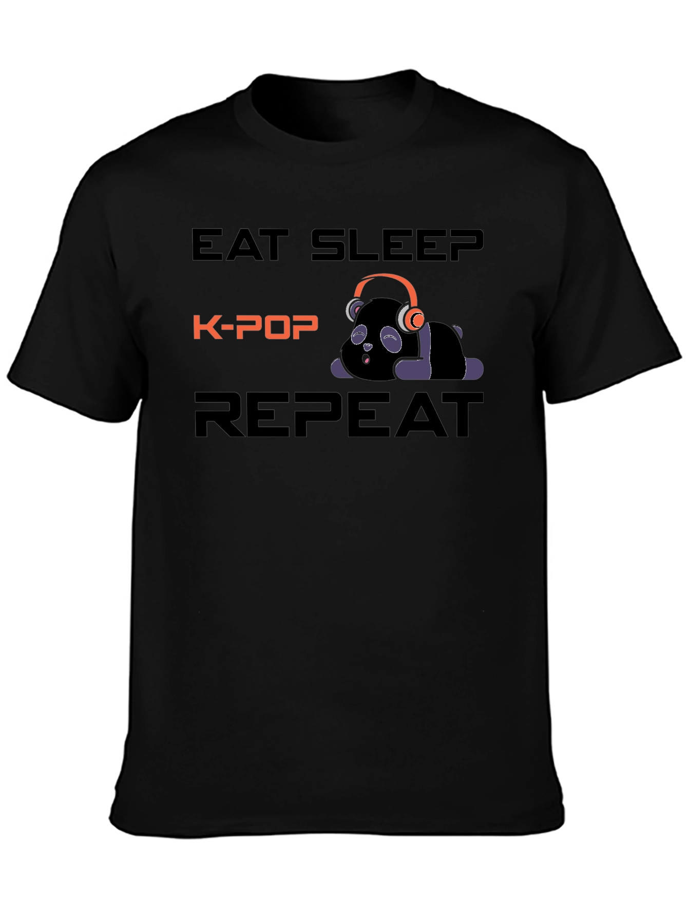 Eat Sleep K-Pop Repeat Black T-Shirt