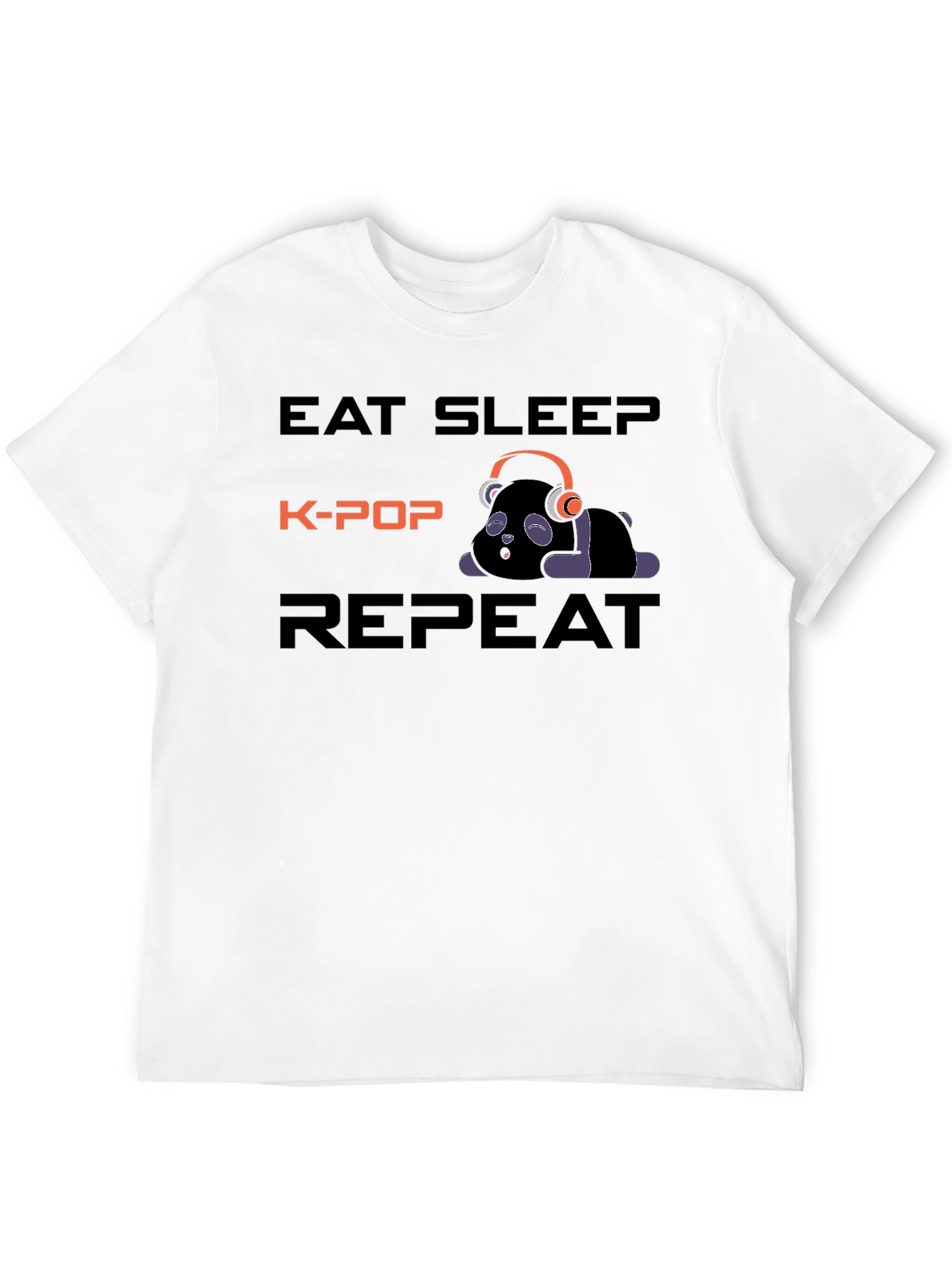 Eat Sleep K-Pop Repeat Black T-Shirt