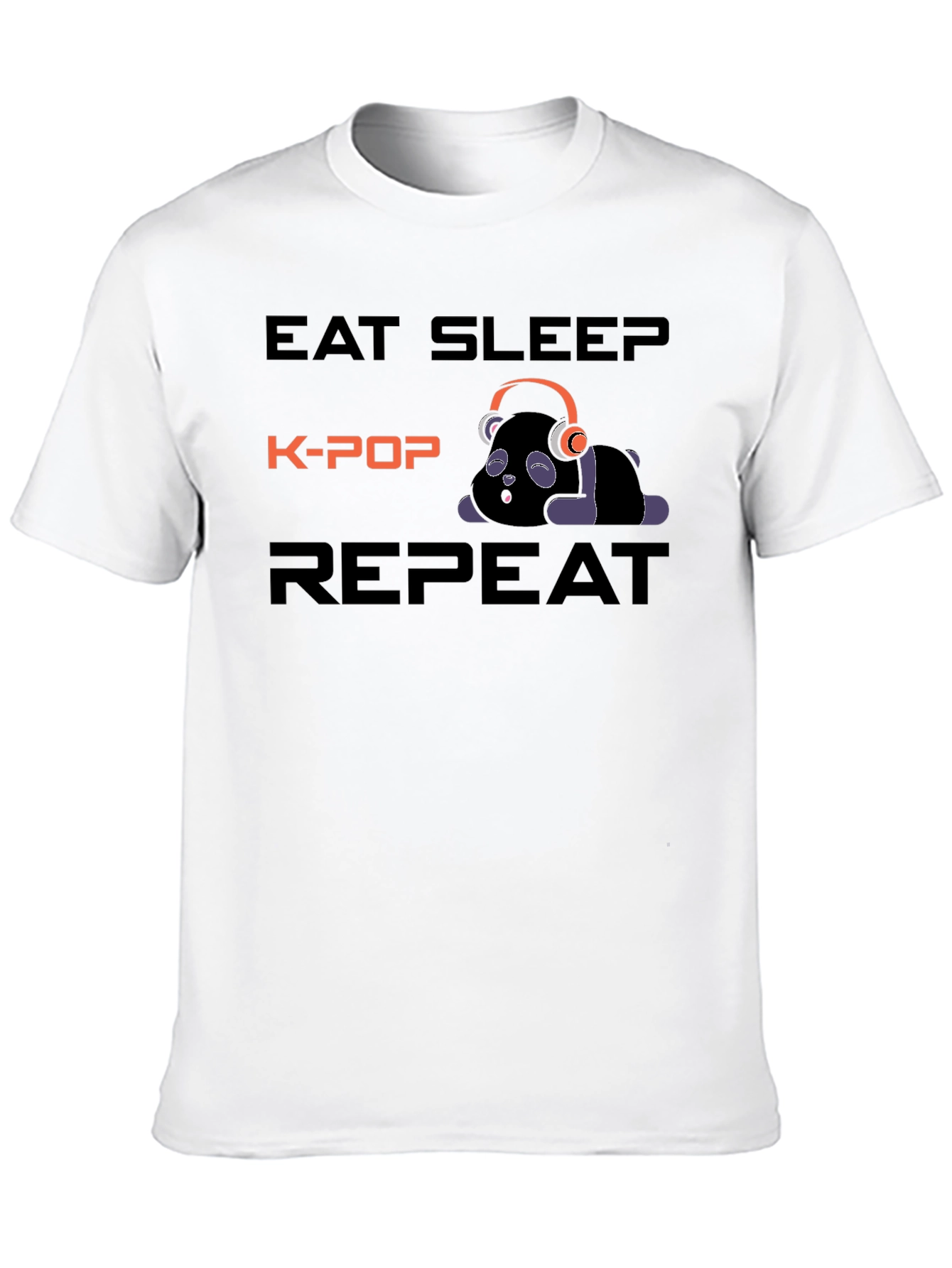 Eat Sleep K-Pop Repeat Black T-Shirt
