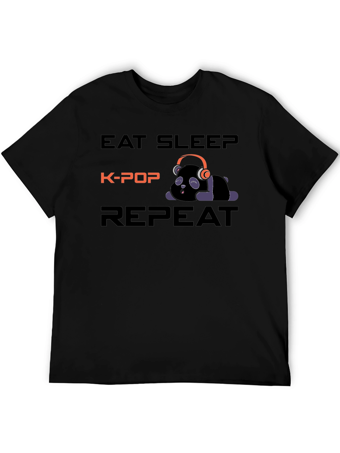 Eat Sleep K-Pop Repeat Black T-Shirt